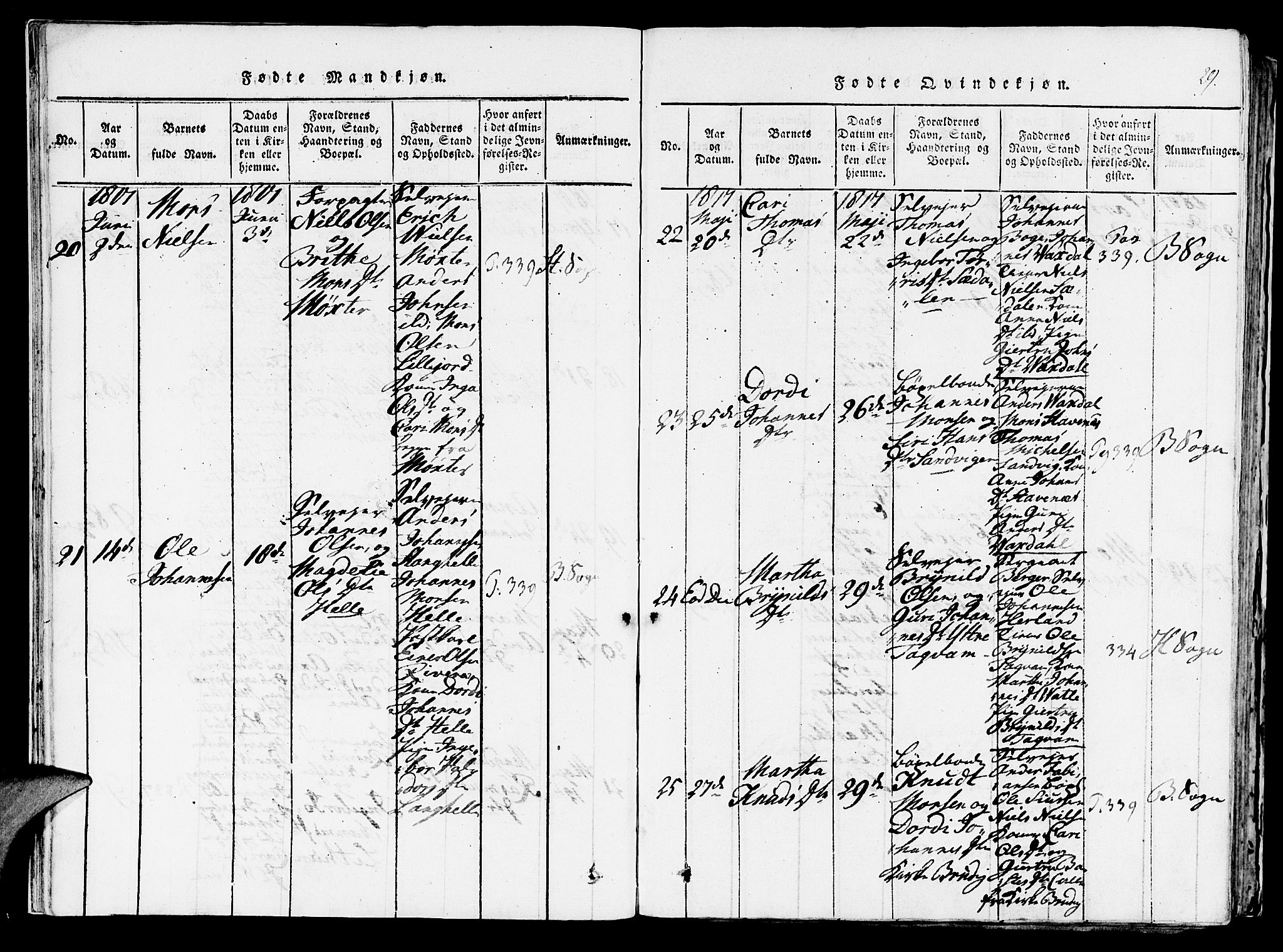 Haus sokneprestembete, SAB/A-75601/H/Haa: Ministerialbok nr. A 12, 1816-1821, s. 29