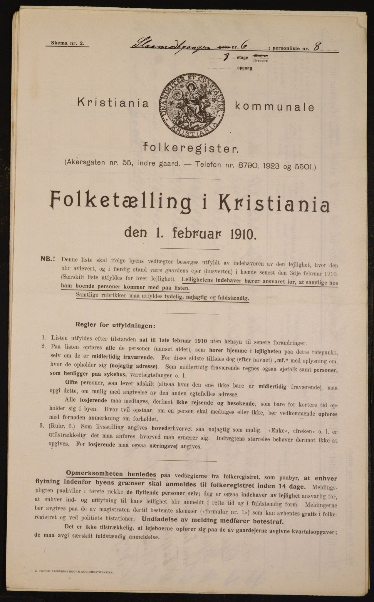 OBA, Kommunal folketelling 1.2.1910 for Kristiania, 1910, s. 92451