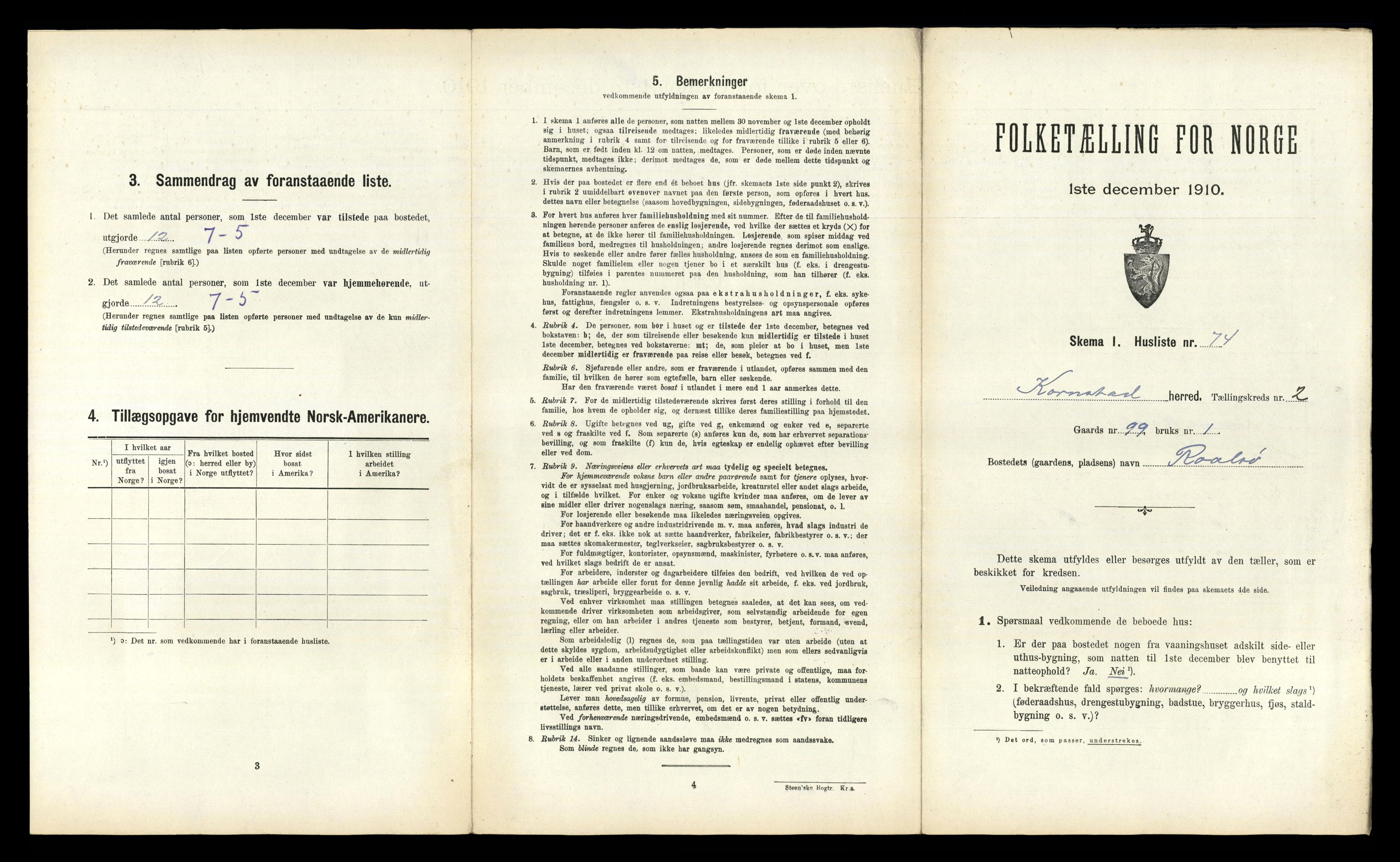 RA, Folketelling 1910 for 1552 Kornstad herred, 1910, s. 225