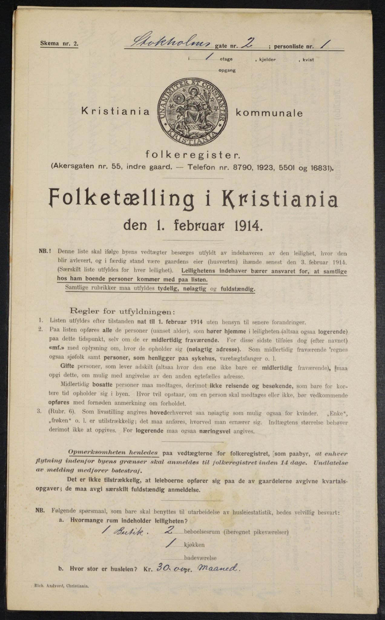 OBA, Kommunal folketelling 1.2.1914 for Kristiania, 1914, s. 103028