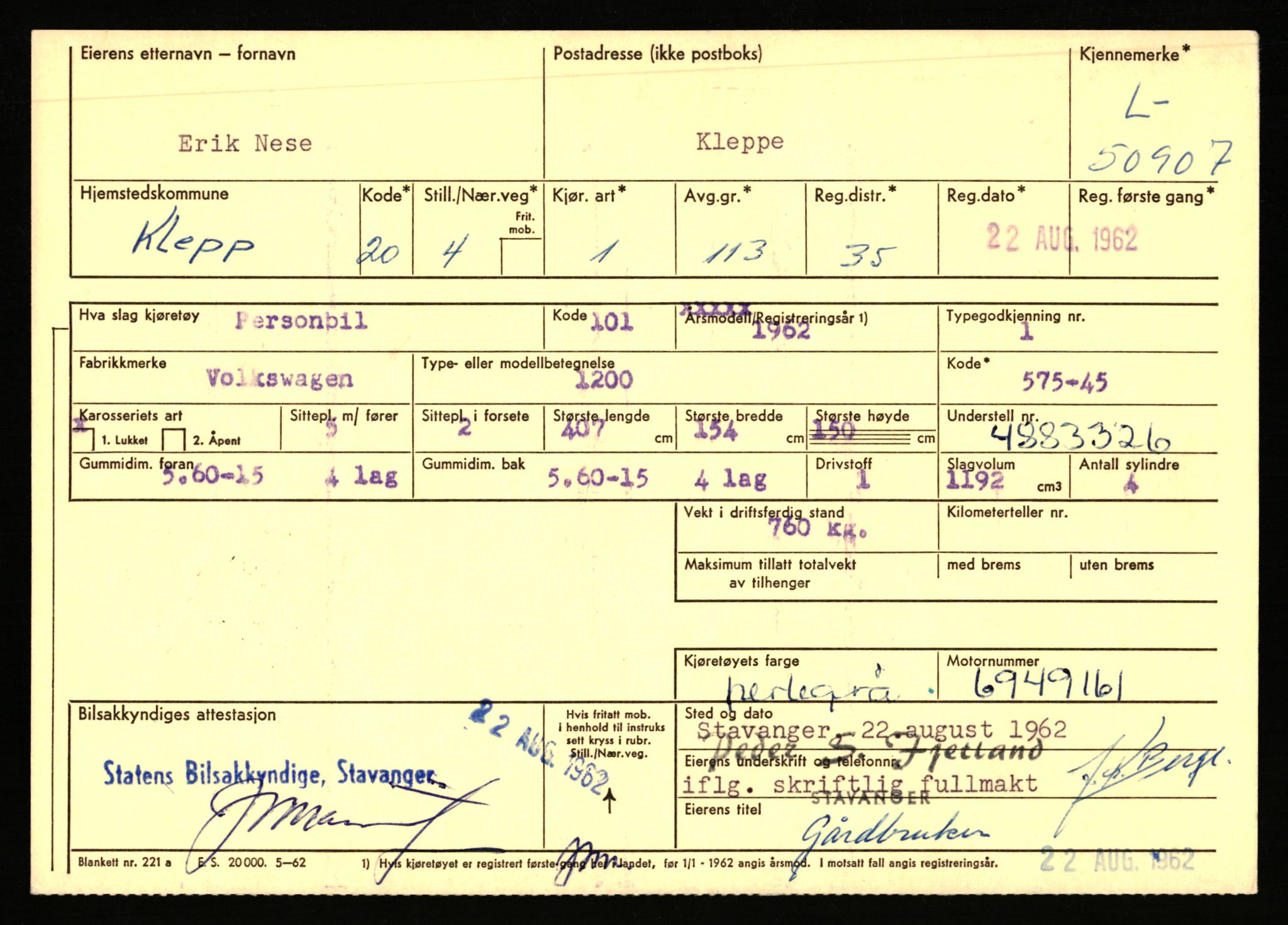 Stavanger trafikkstasjon, AV/SAST-A-101942/0/F/L0050: L-50600 - L-51299, 1930-1971, s. 985