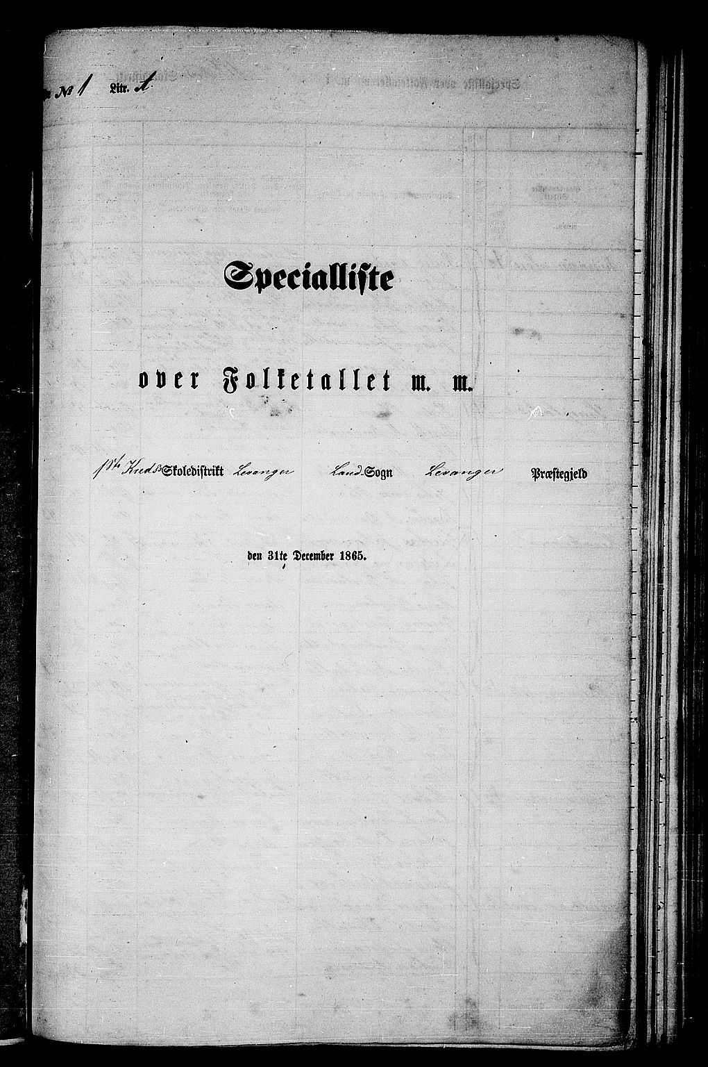 RA, Folketelling 1865 for 1720L Levanger prestegjeld, Levanger landsokn, 1865, s. 5