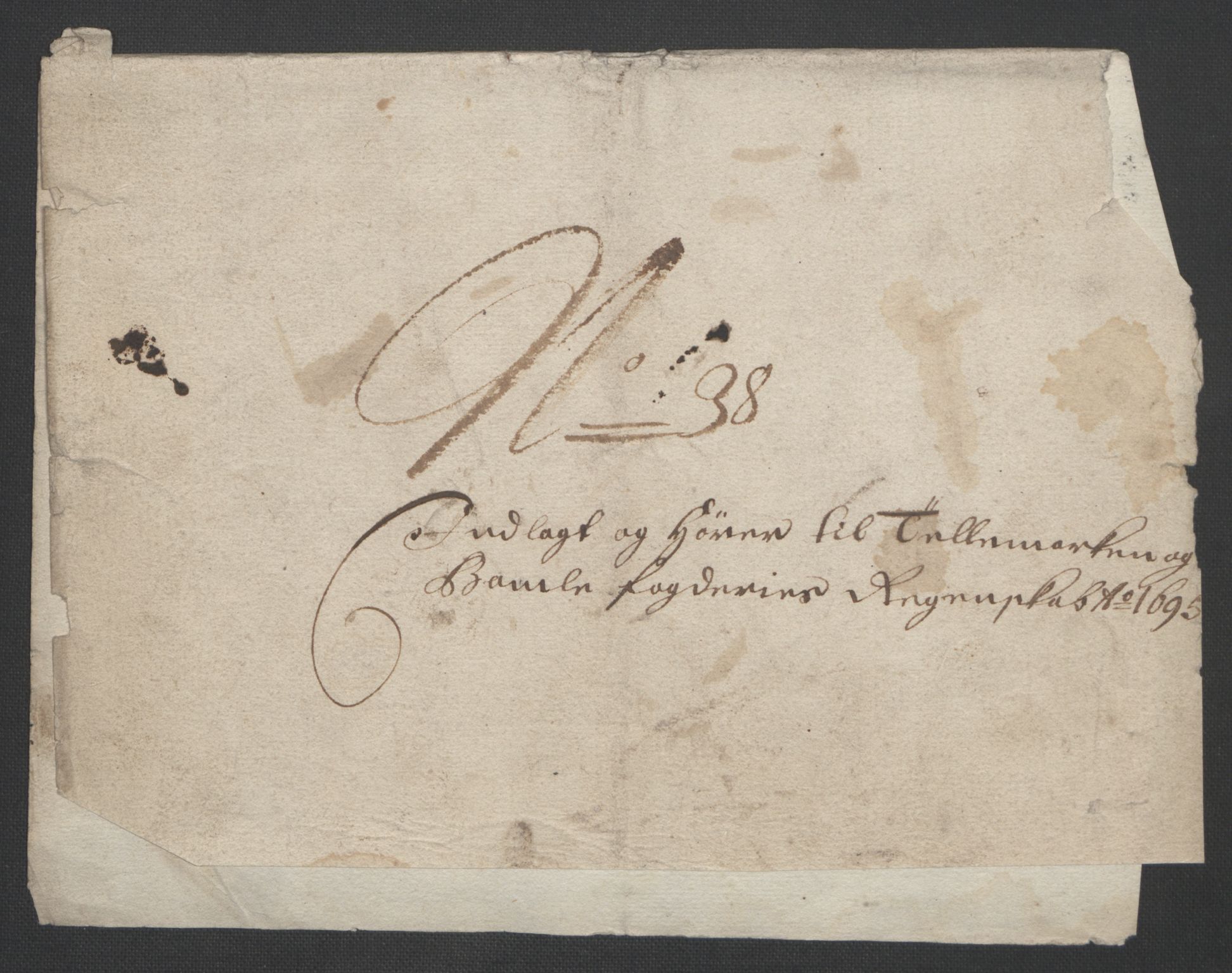 Rentekammeret inntil 1814, Reviderte regnskaper, Fogderegnskap, AV/RA-EA-4092/R36/L2093: Fogderegnskap Øvre og Nedre Telemark og Bamble, 1695, s. 547