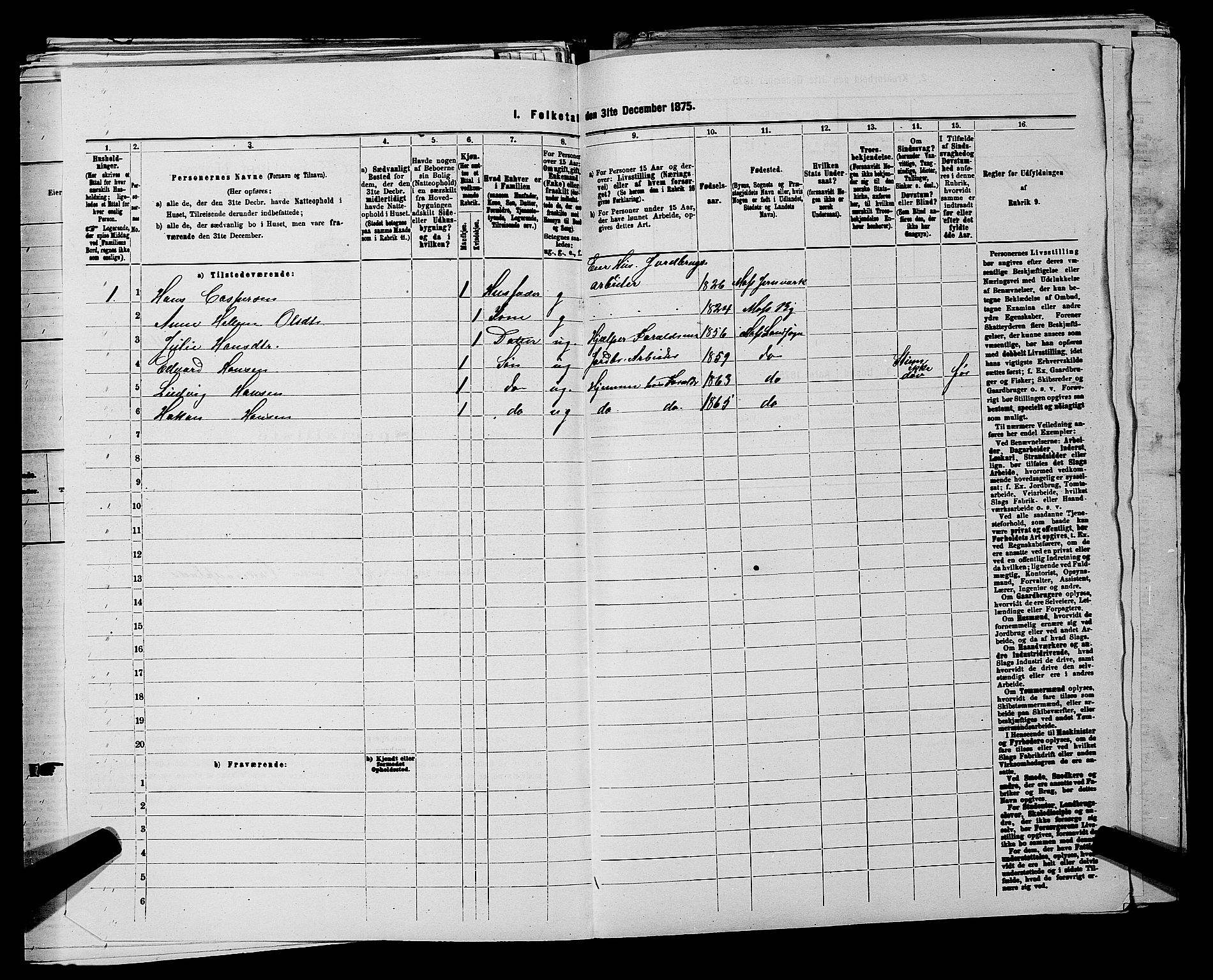 RA, Folketelling 1875 for 0194L Moss prestegjeld, Moss landsokn, 1875, s. 208