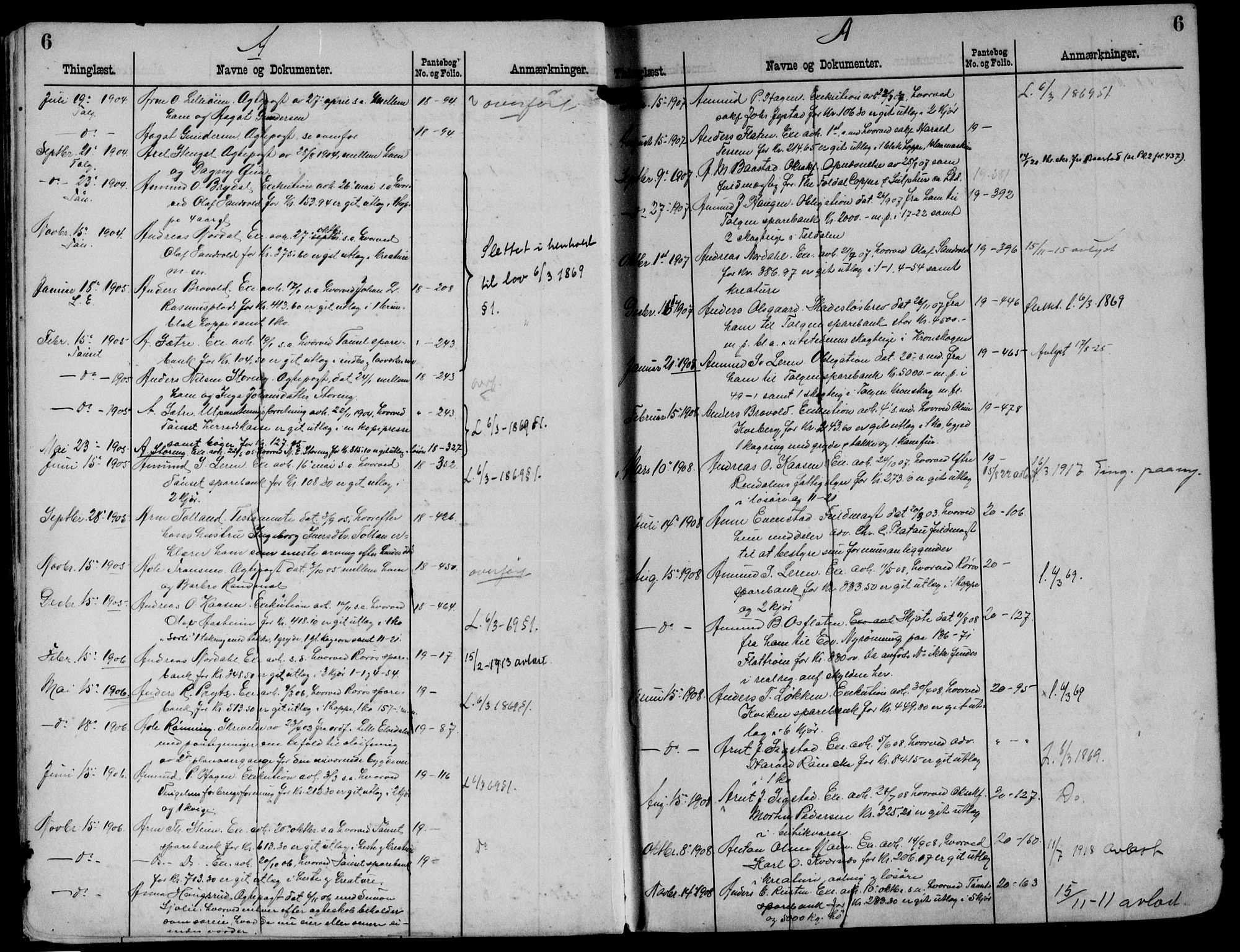 Nord-Østerdal tingrett, SAH/TING-020/H/Ha/Hal/L0007: Panteregister nr. 5, 1830-1935, s. 6