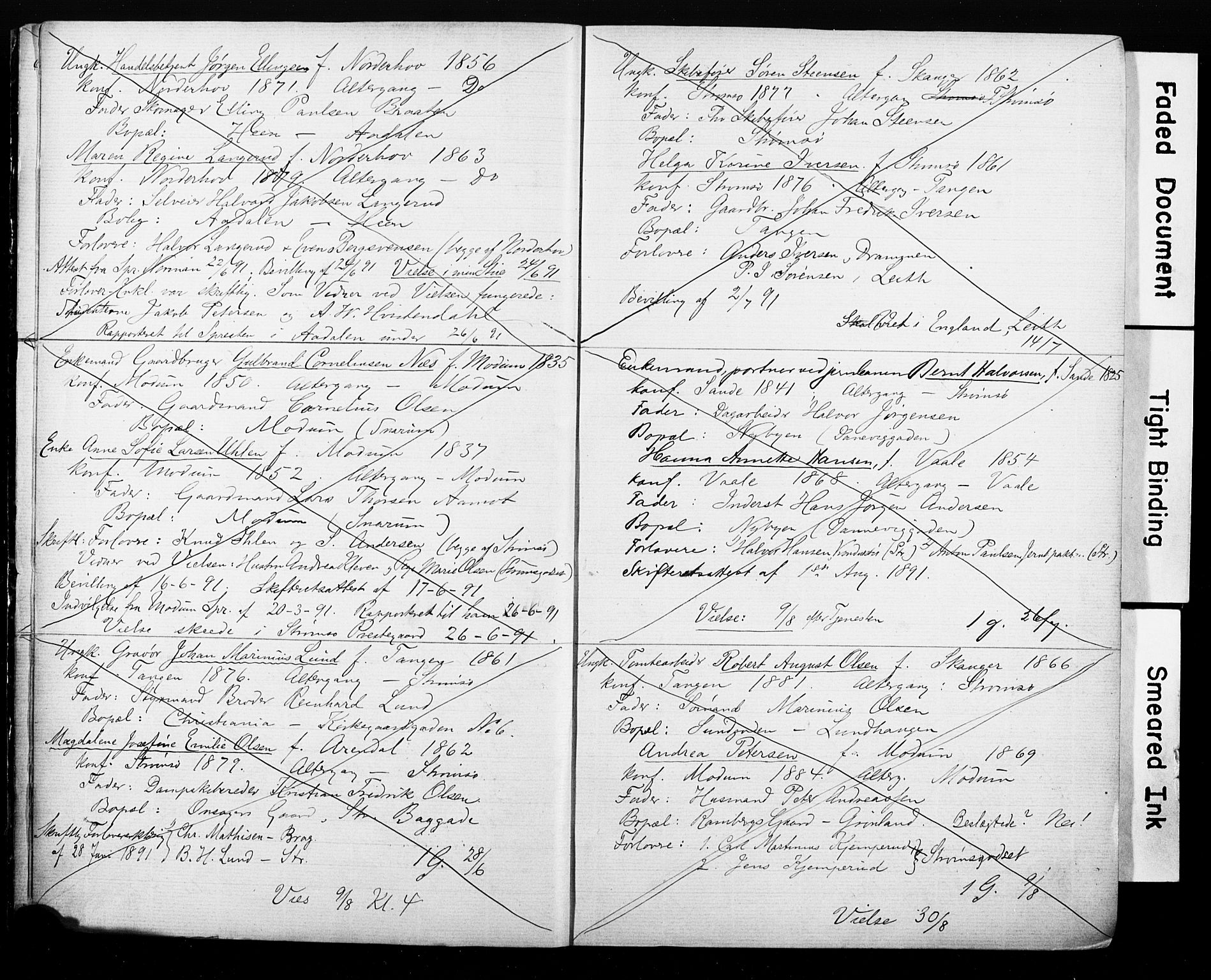 Strømsø kirkebøker, AV/SAKO-A-246/H/Ha/L0008: Lysningsprotokoll nr. 8, 1891-1902
