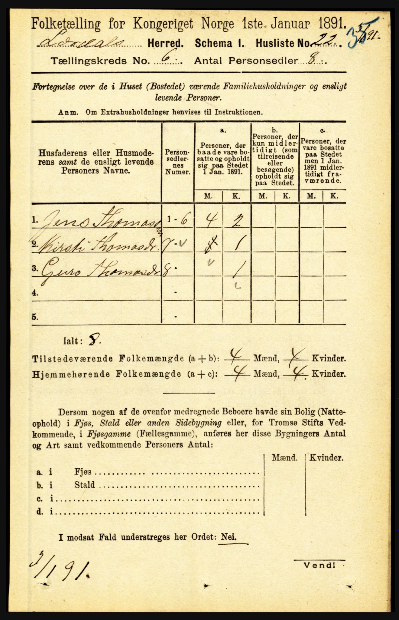 RA, Folketelling 1891 for 1422 Lærdal herred, 1891, s. 428