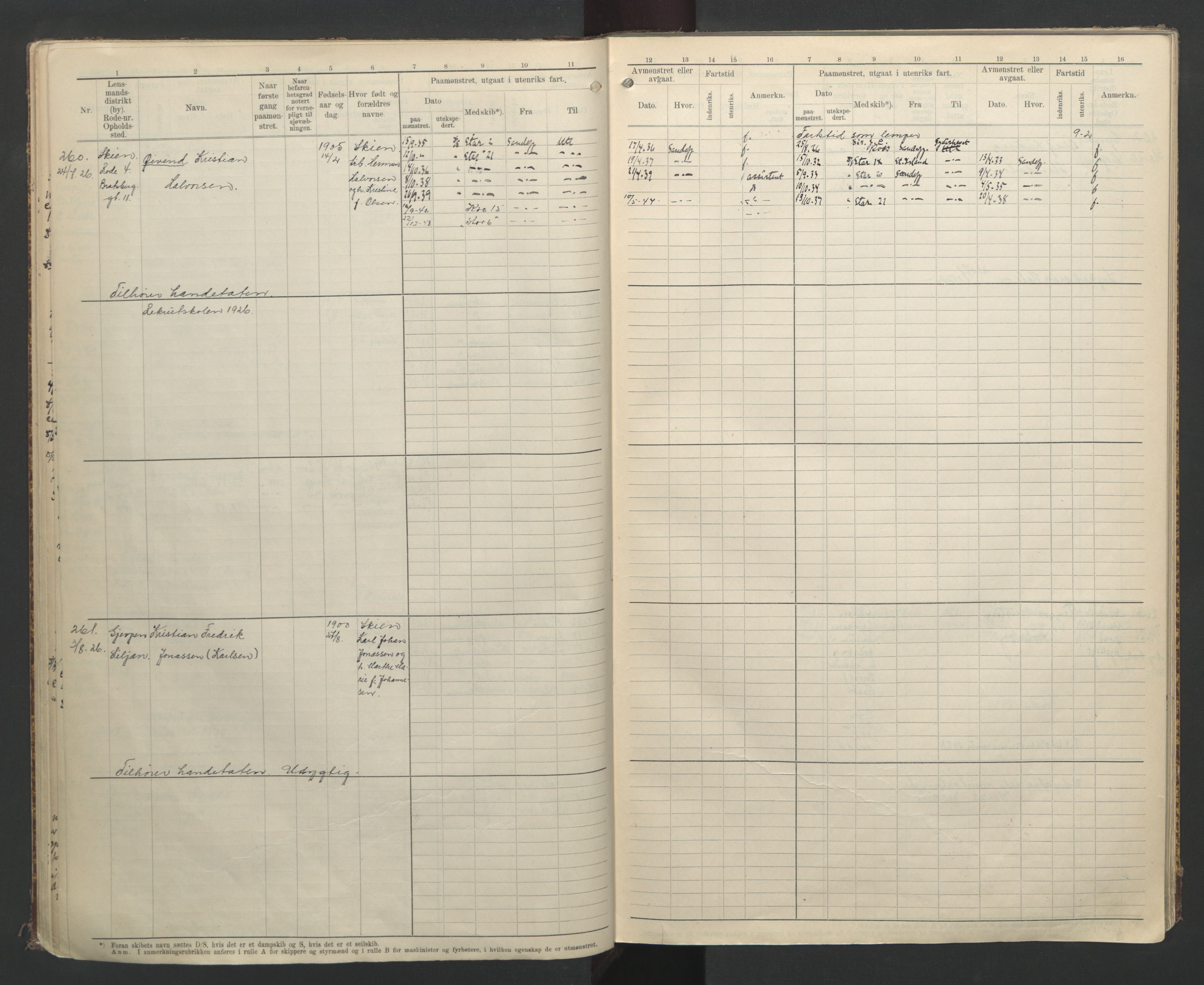 Skien innrulleringskontor, AV/SAKO-A-832/F/Fa/L0003: B-rulle, 1919-1935, s. 23