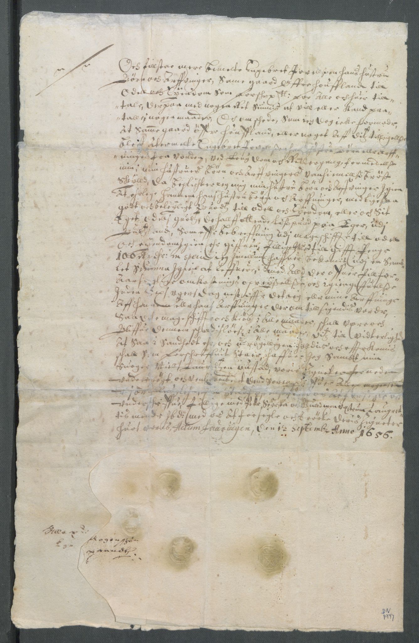 Riksarkivets diplomsamling, AV/RA-EA-5965/F02/L0166: Dokumenter, 1654-1656, s. 283