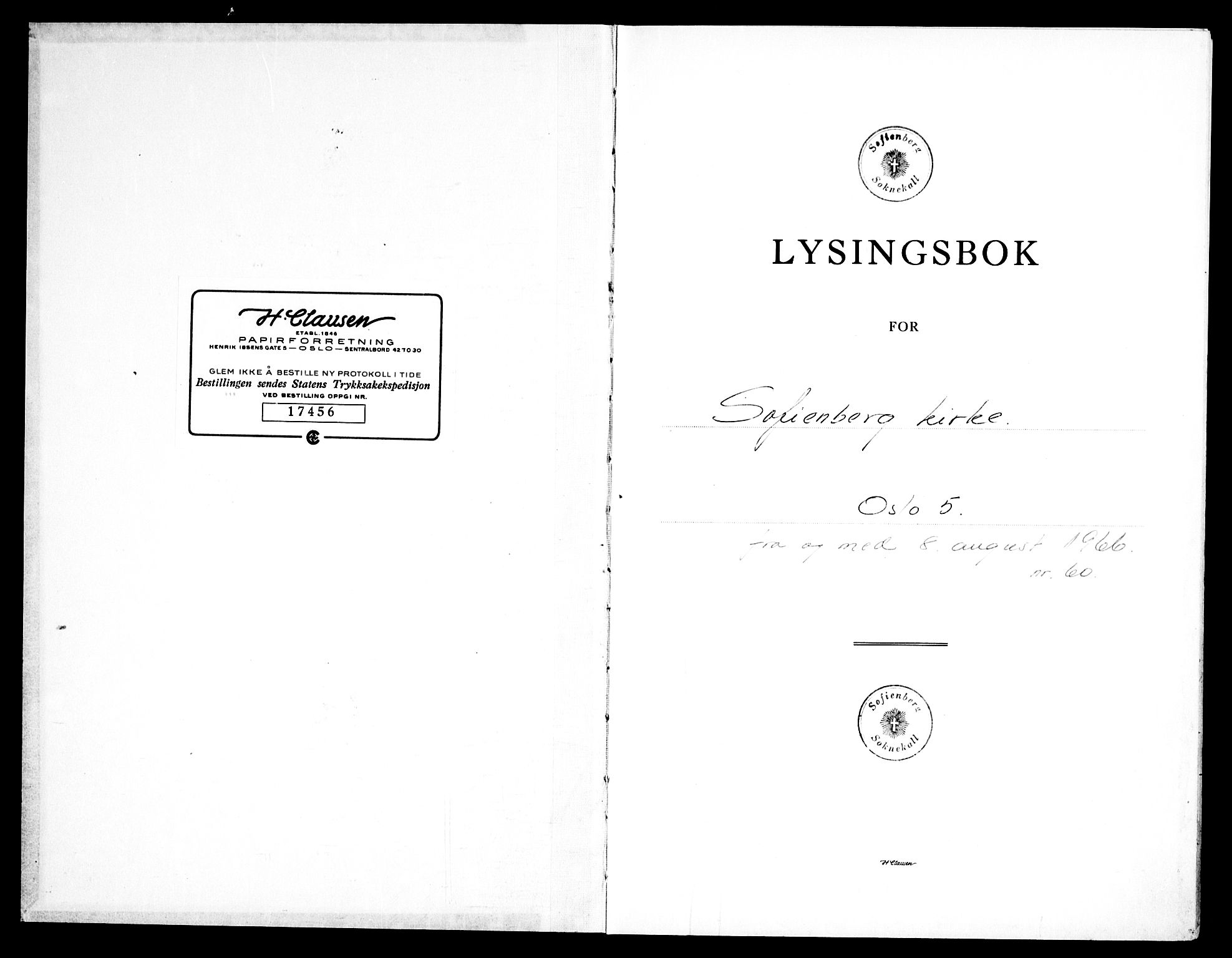 Sofienberg prestekontor kirkebøker, AV/SAO-A-11559/H/Ha/L0001: Lysningsprotokoll nr. 1, 1966-1969