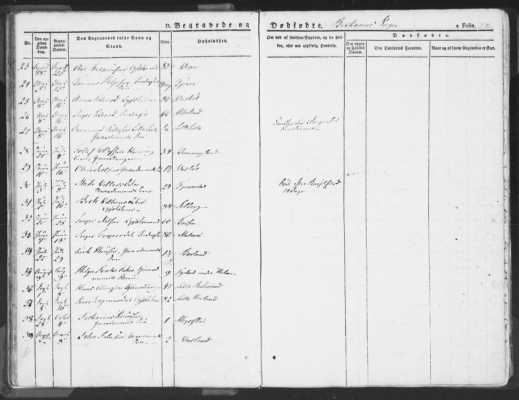 Helleland sokneprestkontor, AV/SAST-A-101810: Ministerialbok nr. A 6.2, 1834-1863, s. 331