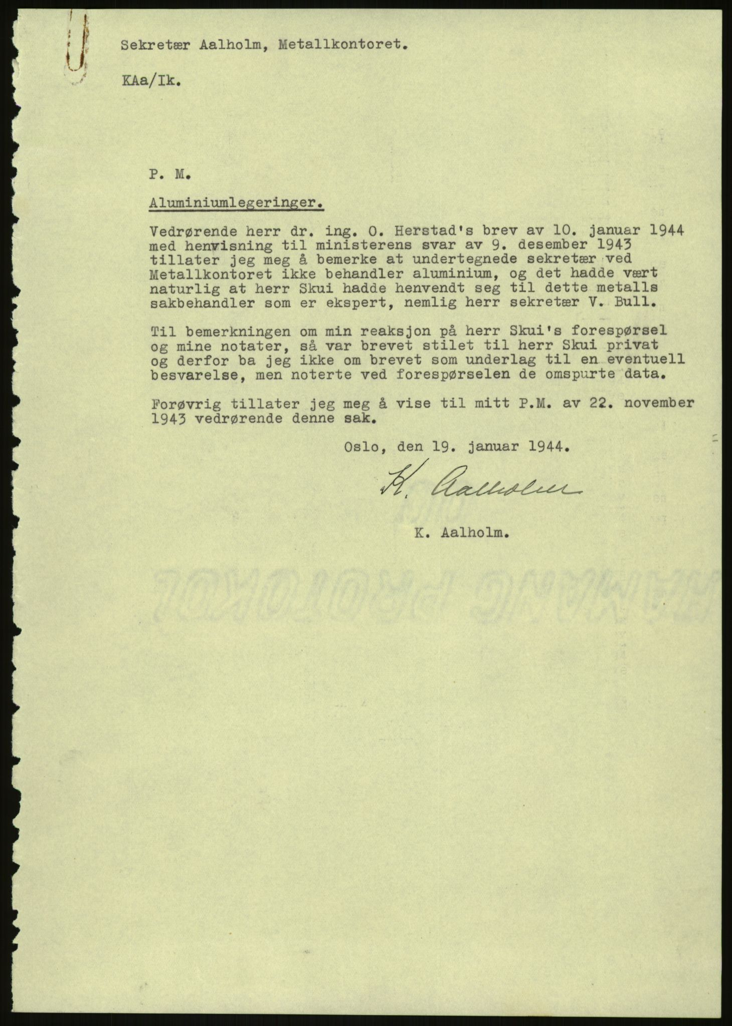 Direktoratet for industriforsyning, Sekretariatet, AV/RA-S-4153/D/Df/L0054: 9. Metallkontoret, 1940-1945, s. 453