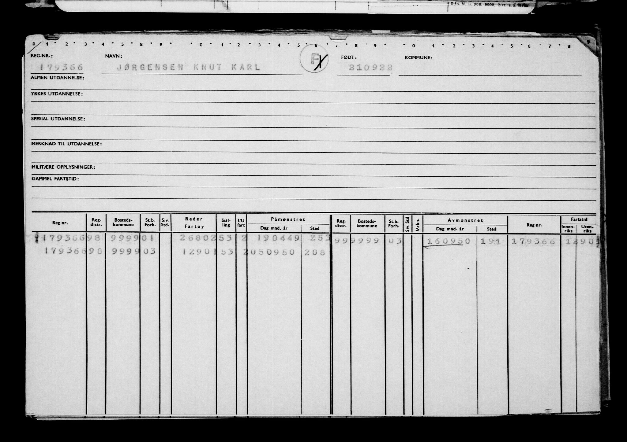 Direktoratet for sjømenn, AV/RA-S-3545/G/Gb/L0210: Hovedkort, 1922, s. 747