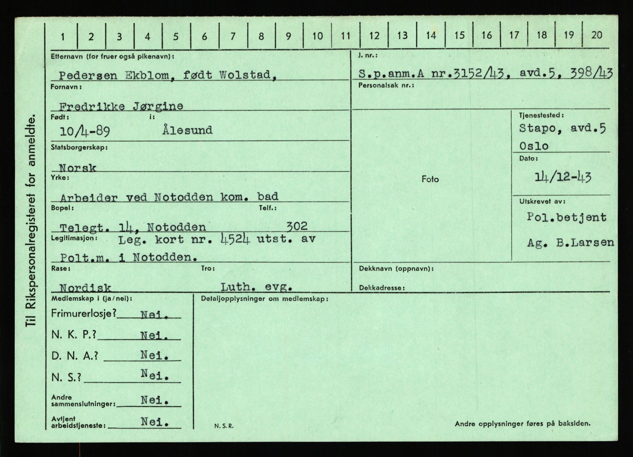 Statspolitiet - Hovedkontoret / Osloavdelingen, AV/RA-S-1329/C/Ca/L0004: Eid - funn av gjenstander	, 1943-1945, s. 353