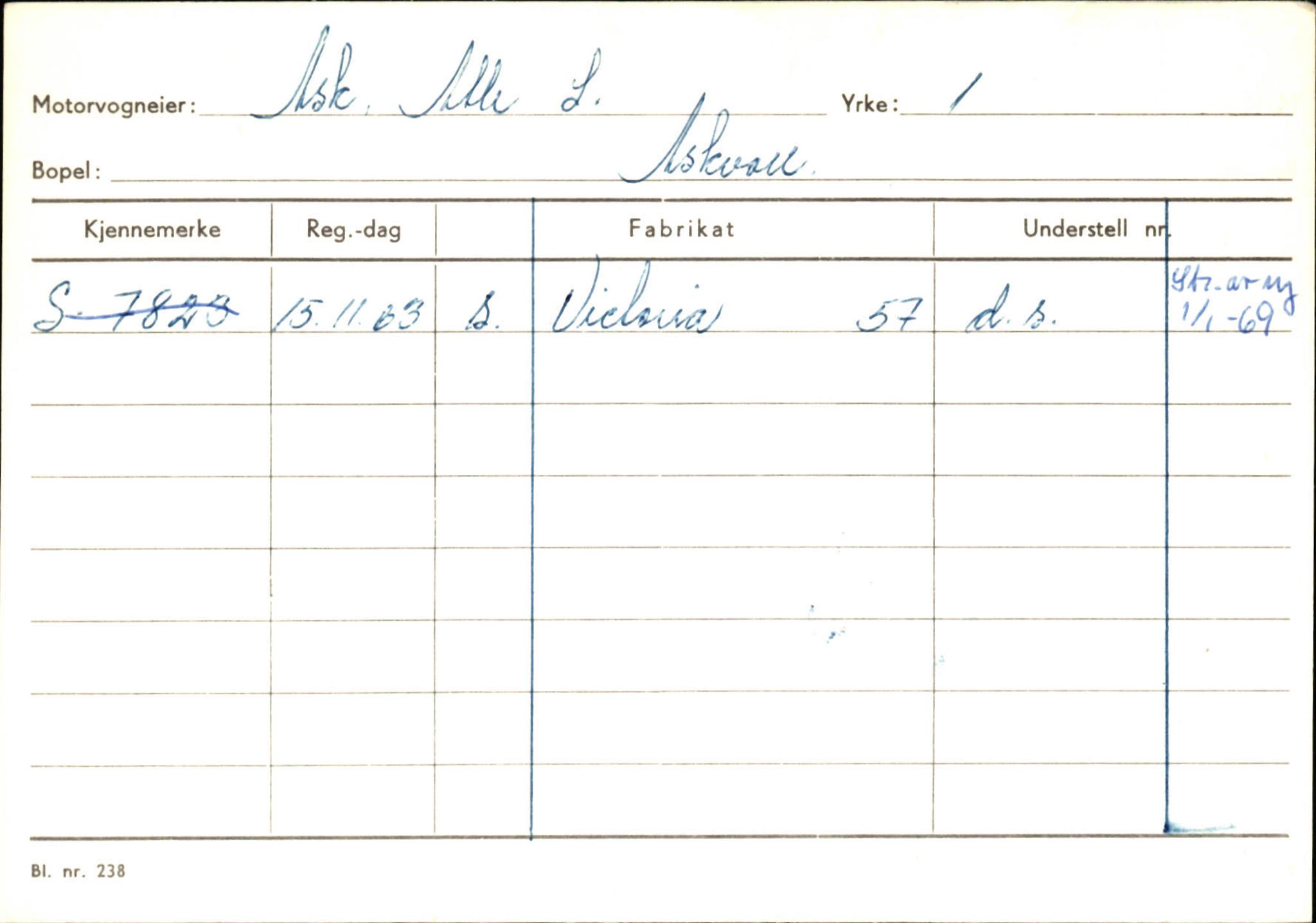 Statens vegvesen, Sogn og Fjordane vegkontor, SAB/A-5301/4/F/L0132: Eigarregister Askvoll A-Å. Balestrand A-Å, 1945-1975, s. 14