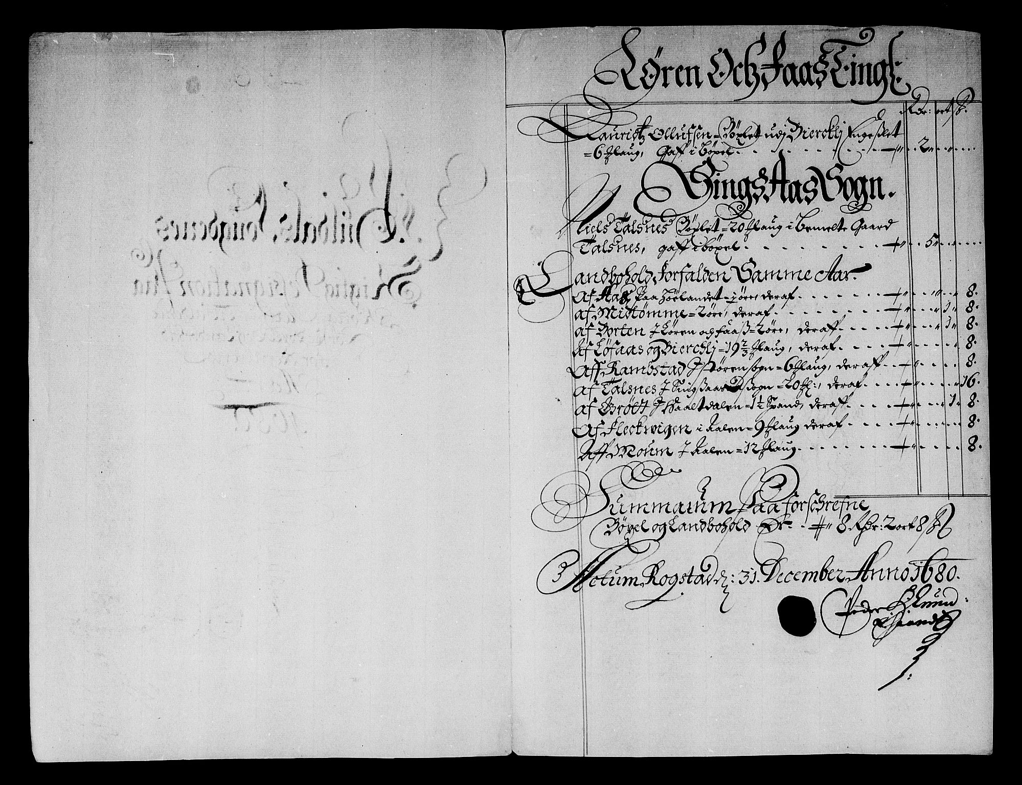 Rentekammeret inntil 1814, Reviderte regnskaper, Stiftamtstueregnskaper, Trondheim stiftamt og Nordland amt, AV/RA-EA-6044/R/Rf/L0059: Trondheim stiftamt, 1680