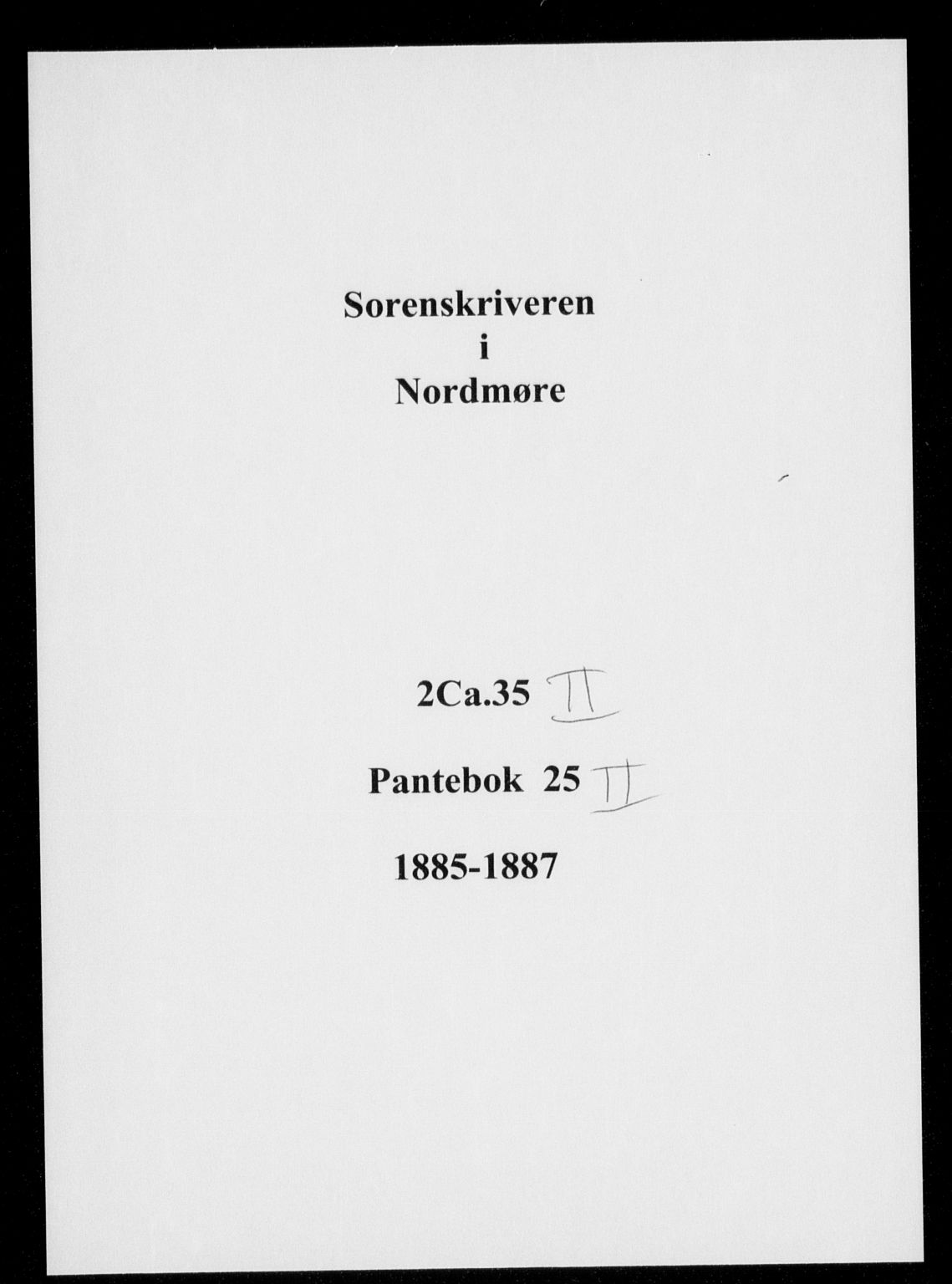 Nordmøre sorenskriveri, SAT/A-4132/1/2/2Ca/L0035: Pantebok nr. 25II, 1885-1887