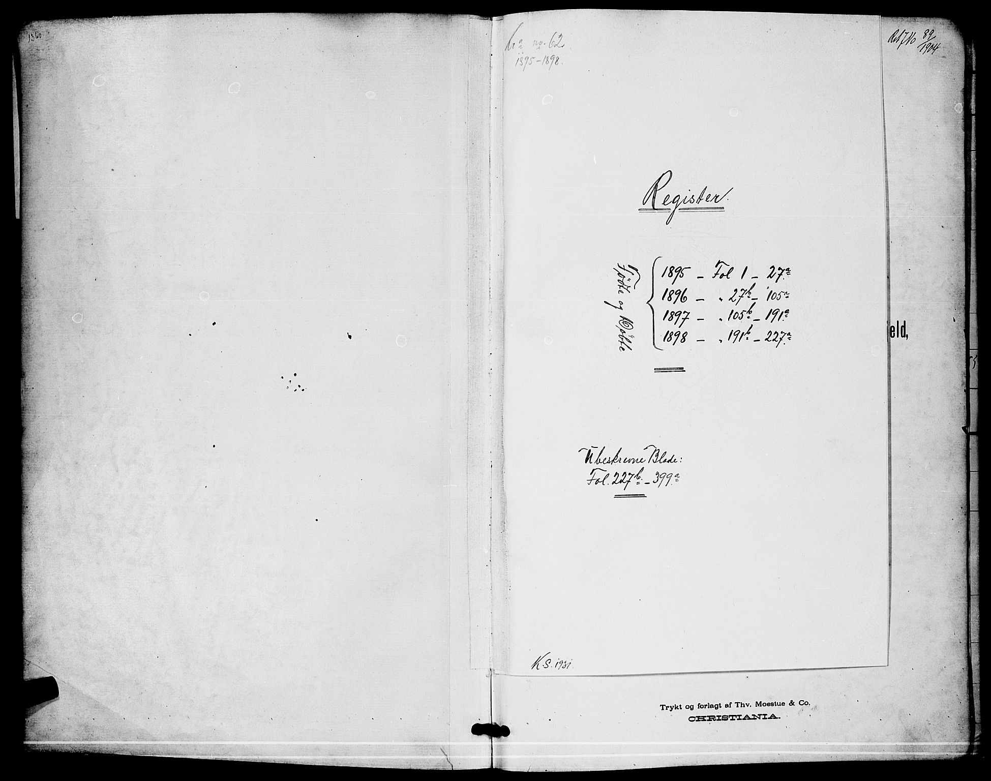 Paulus prestekontor Kirkebøker, AV/SAO-A-10871/G/Ga/L0004: Klokkerbok nr. 4, 1895-1898