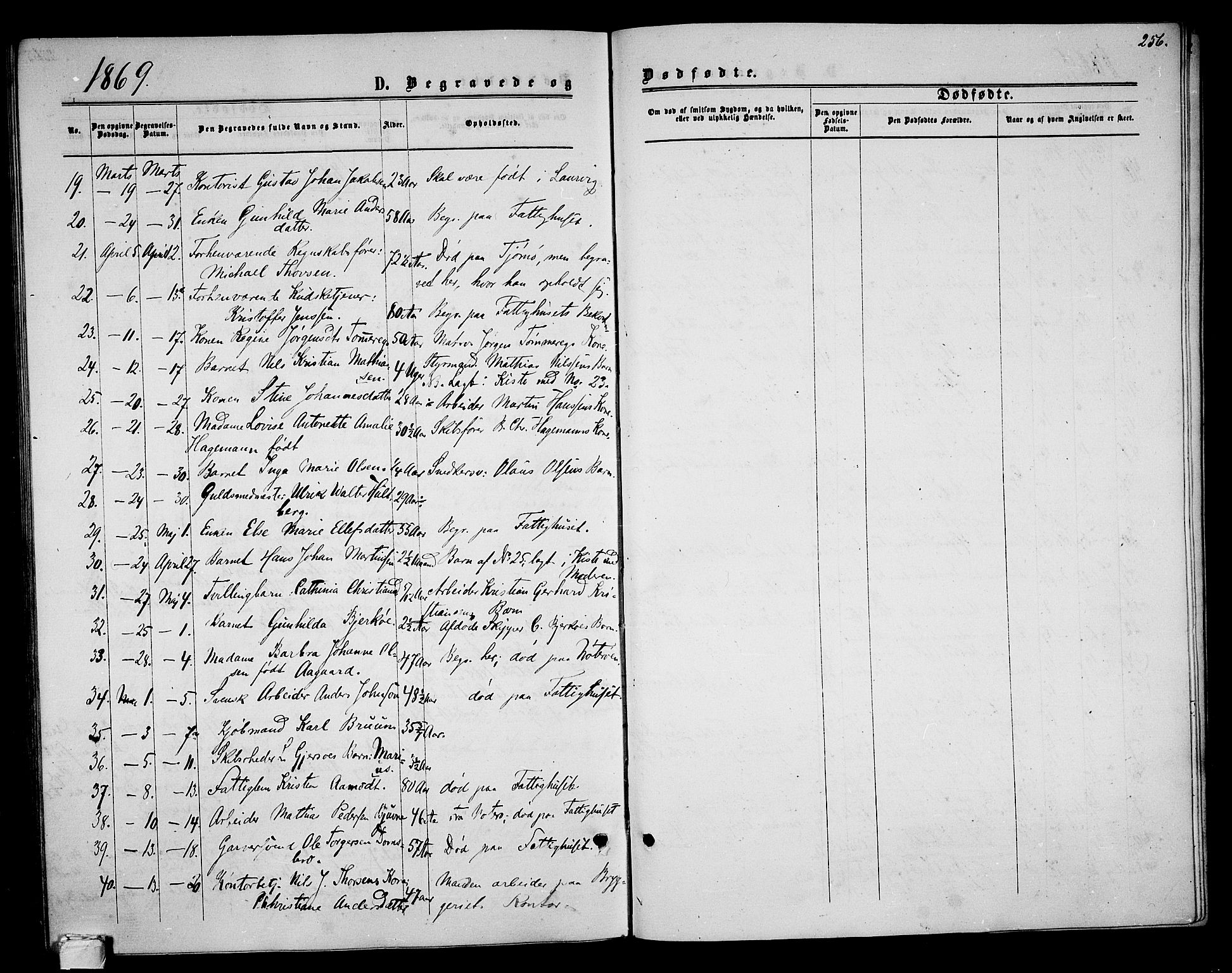 Tønsberg kirkebøker, AV/SAKO-A-330/G/Ga/L0004: Klokkerbok nr. 4, 1865-1874, s. 256