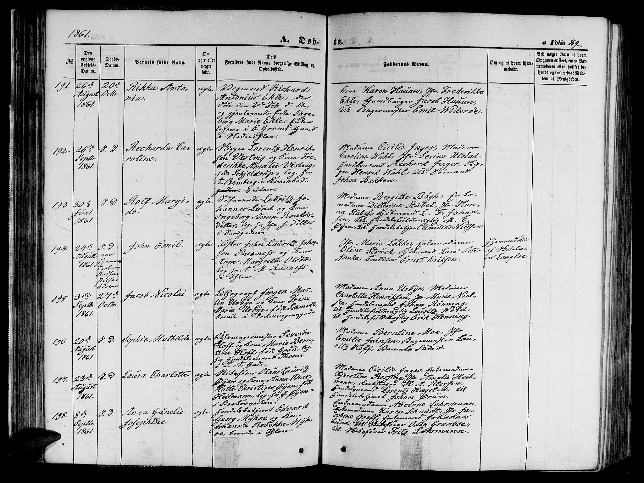 Ministerialprotokoller, klokkerbøker og fødselsregistre - Sør-Trøndelag, SAT/A-1456/602/L0139: Klokkerbok nr. 602C07, 1859-1864, s. 89