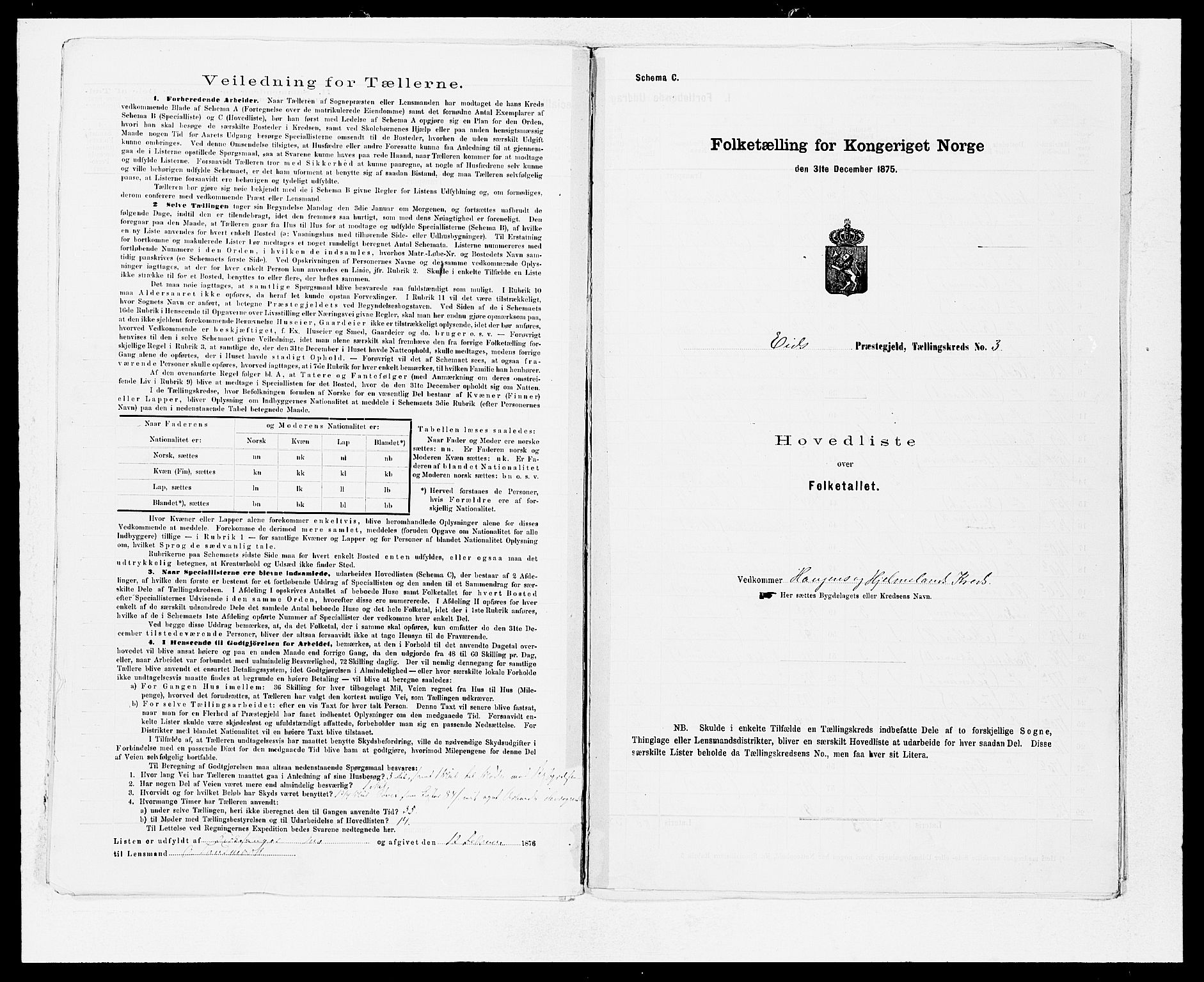 SAB, Folketelling 1875 for 1443P Eid prestegjeld, 1875, s. 6