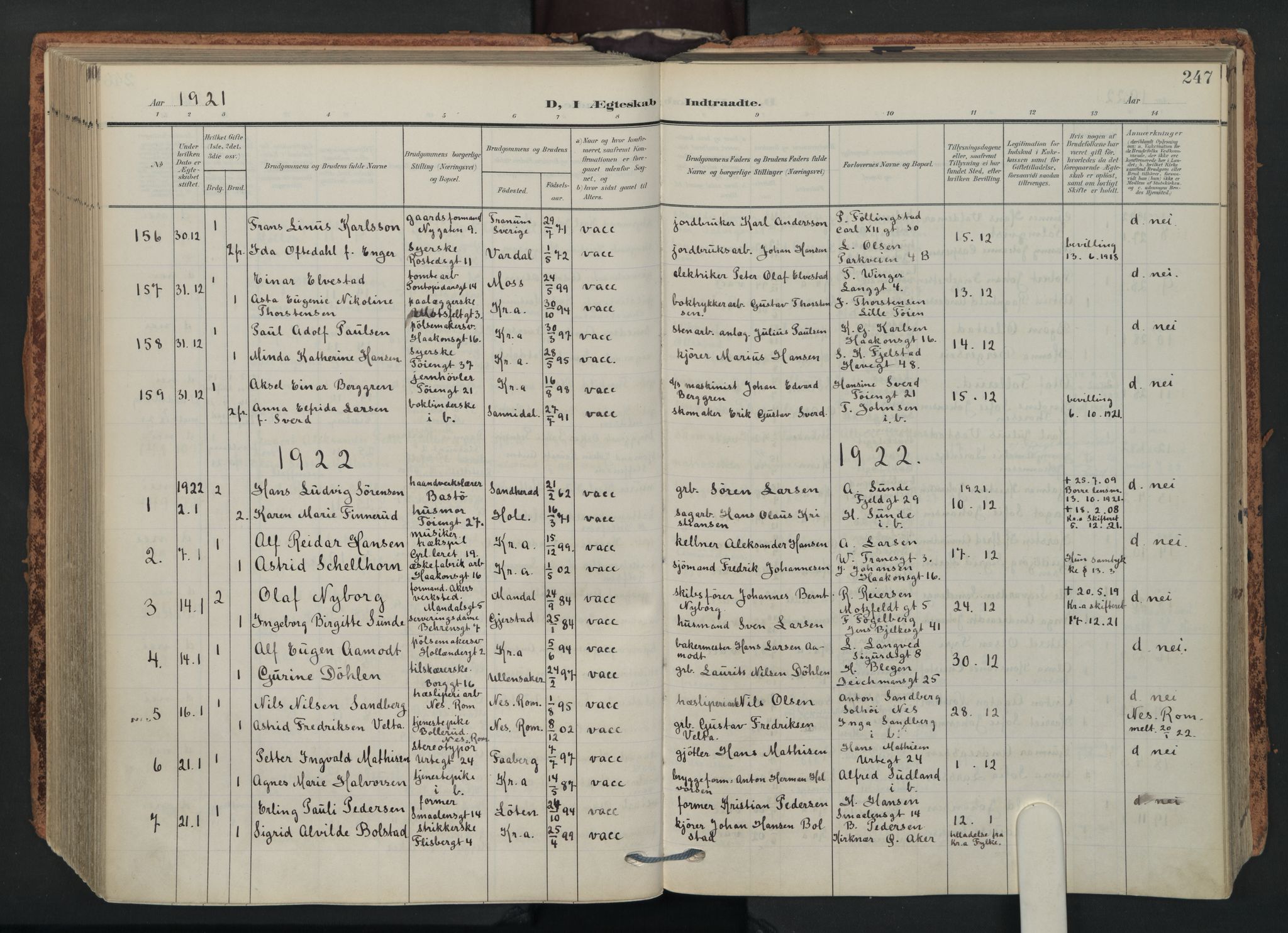 Grønland prestekontor Kirkebøker, AV/SAO-A-10848/F/Fa/L0017: Ministerialbok nr. 17, 1906-1934, s. 247