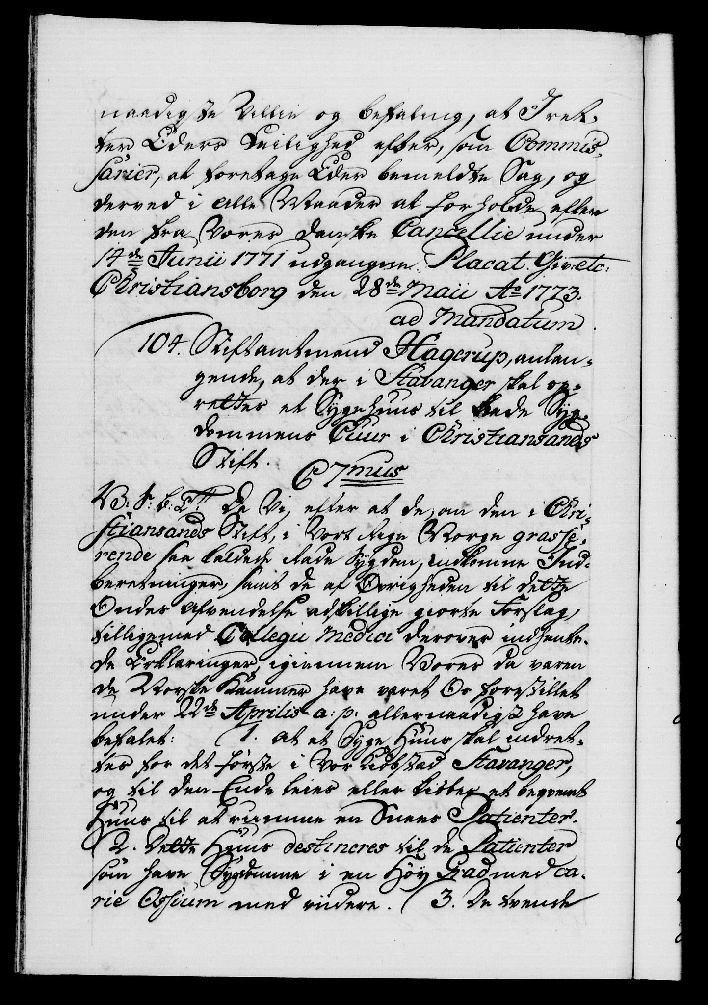 Danske Kanselli 1572-1799, AV/RA-EA-3023/F/Fc/Fca/Fcab/L0041: Norske tegnelser, 1773-1776, s. 81b
