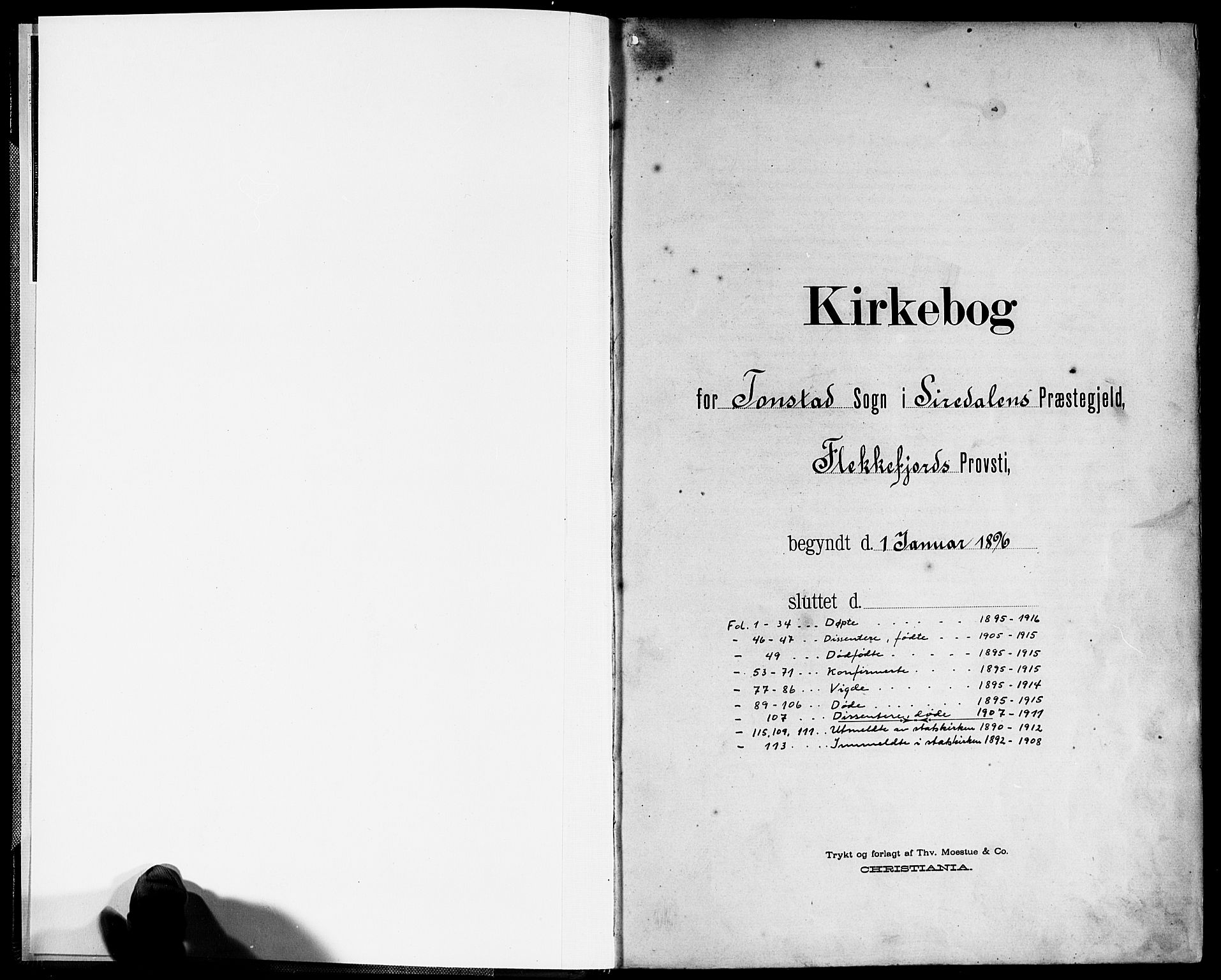 Sirdal sokneprestkontor, SAK/1111-0036/F/Fb/Fbb/L0004: Klokkerbok nr. B 4, 1895-1916