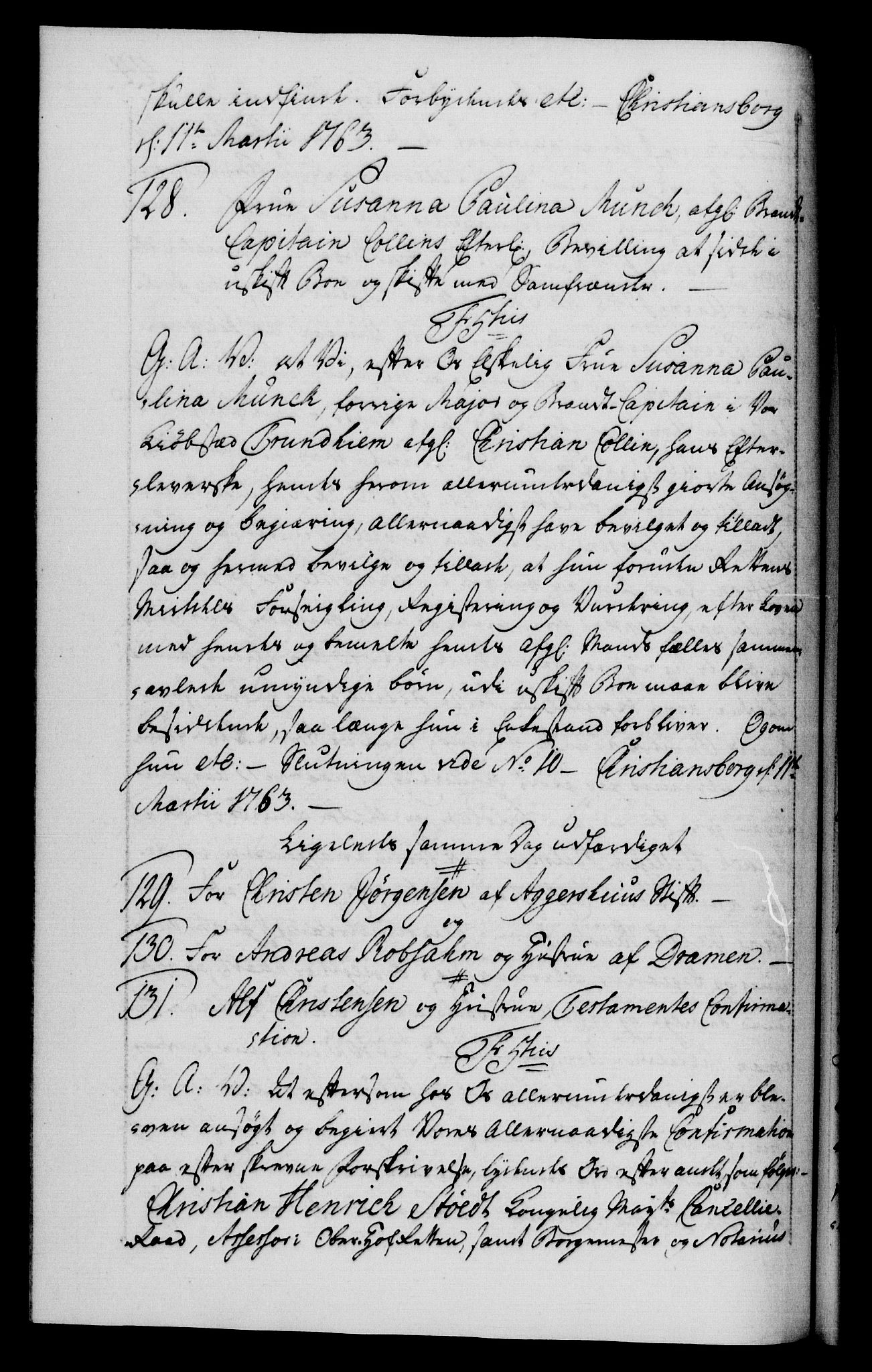 Danske Kanselli 1572-1799, AV/RA-EA-3023/F/Fc/Fca/Fcaa/L0042: Norske registre, 1763-1766, s. 44b