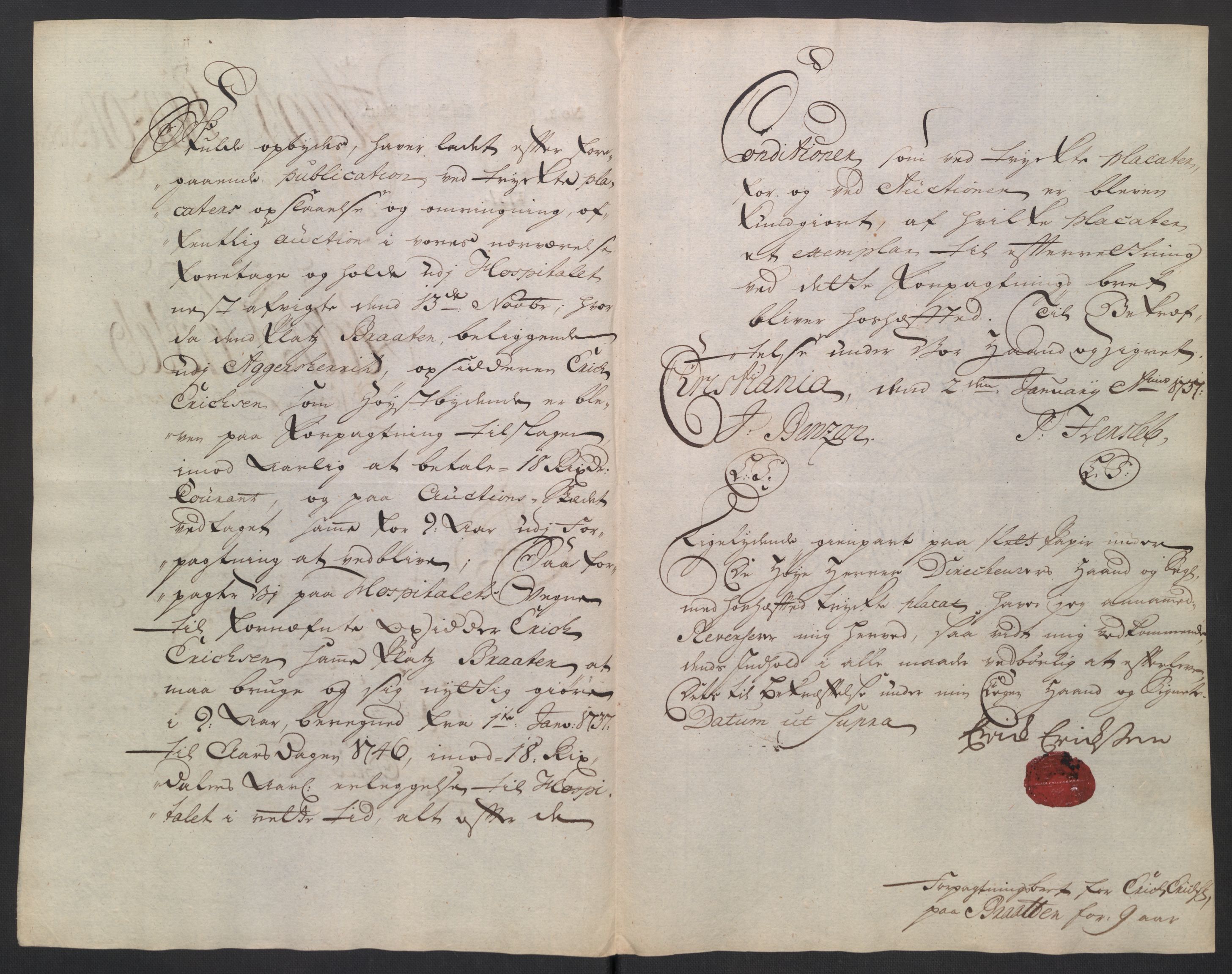Oslo stiftsdireksjon, AV/SAO-A-11085/K/Kb/L0003/0002: Oslo Hospital / Auksjoner over Hospitalets eiendommer: Forpaktningen av plasser, tomter m.v., 1736-1737, s. 30