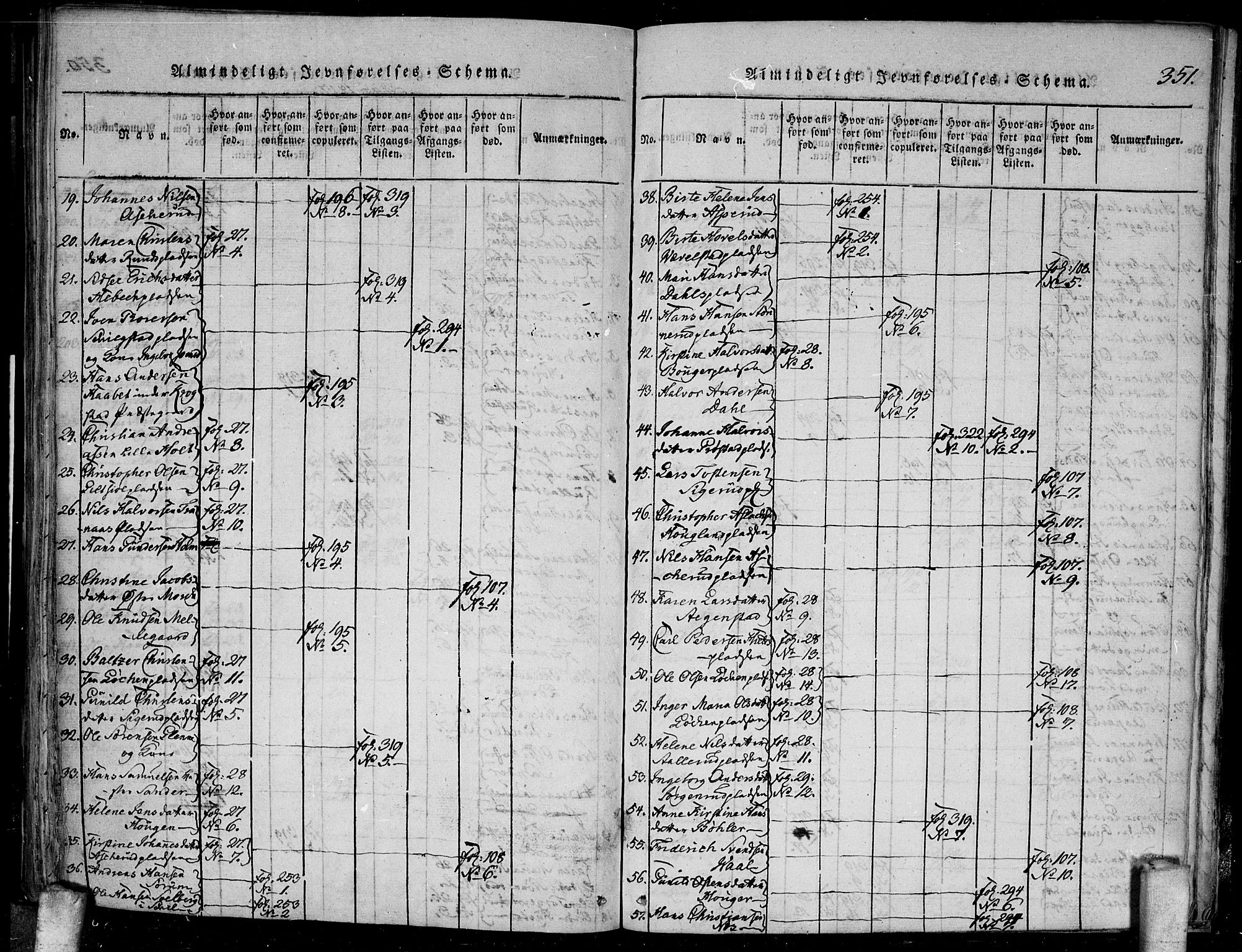 Kråkstad prestekontor Kirkebøker, AV/SAO-A-10125a/F/Fa/L0003: Ministerialbok nr. I 3, 1813-1824, s. 351