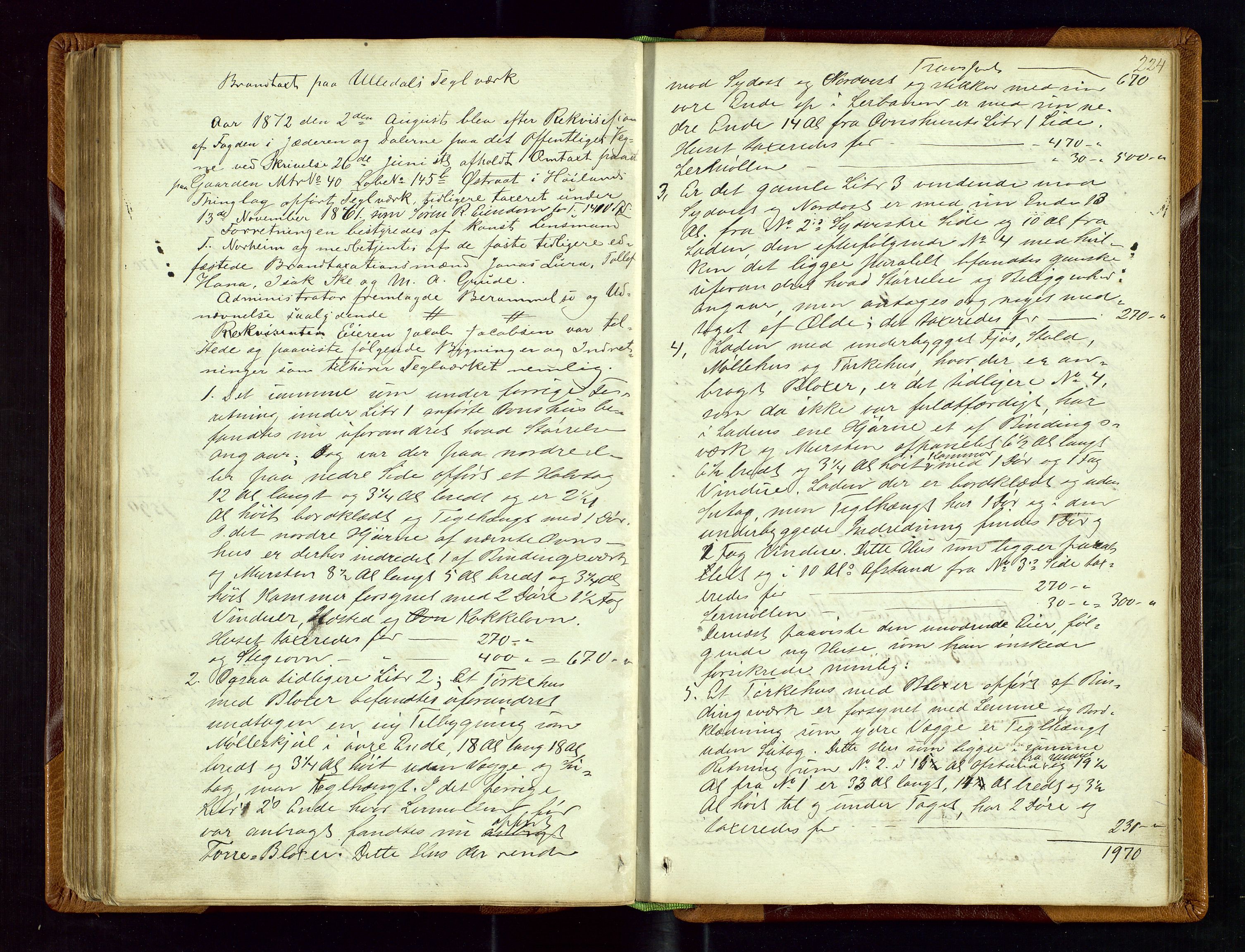 Høyland/Sandnes lensmannskontor, AV/SAST-A-100166/Goa/L0001: Takstprotokoll, 1846-1880, s. 223b-224a