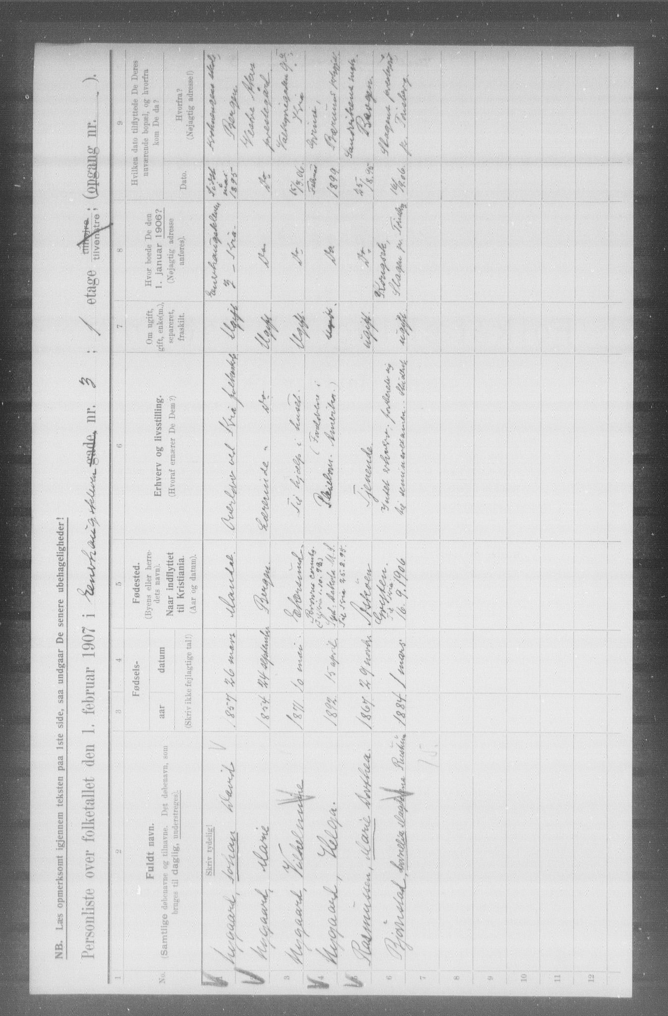 OBA, Kommunal folketelling 1.2.1907 for Kristiania kjøpstad, 1907, s. 10948