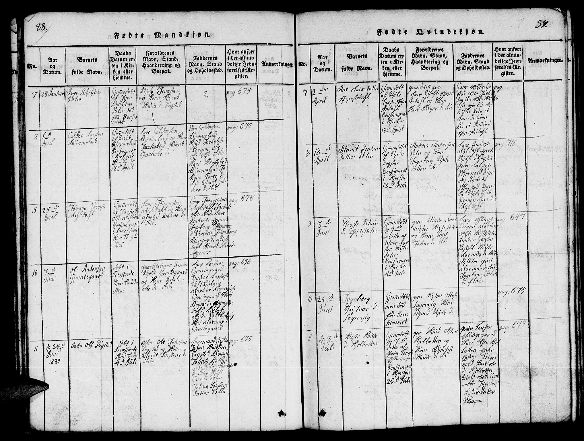 Ministerialprotokoller, klokkerbøker og fødselsregistre - Møre og Romsdal, SAT/A-1454/541/L0546: Klokkerbok nr. 541C01, 1818-1856, s. 88-89