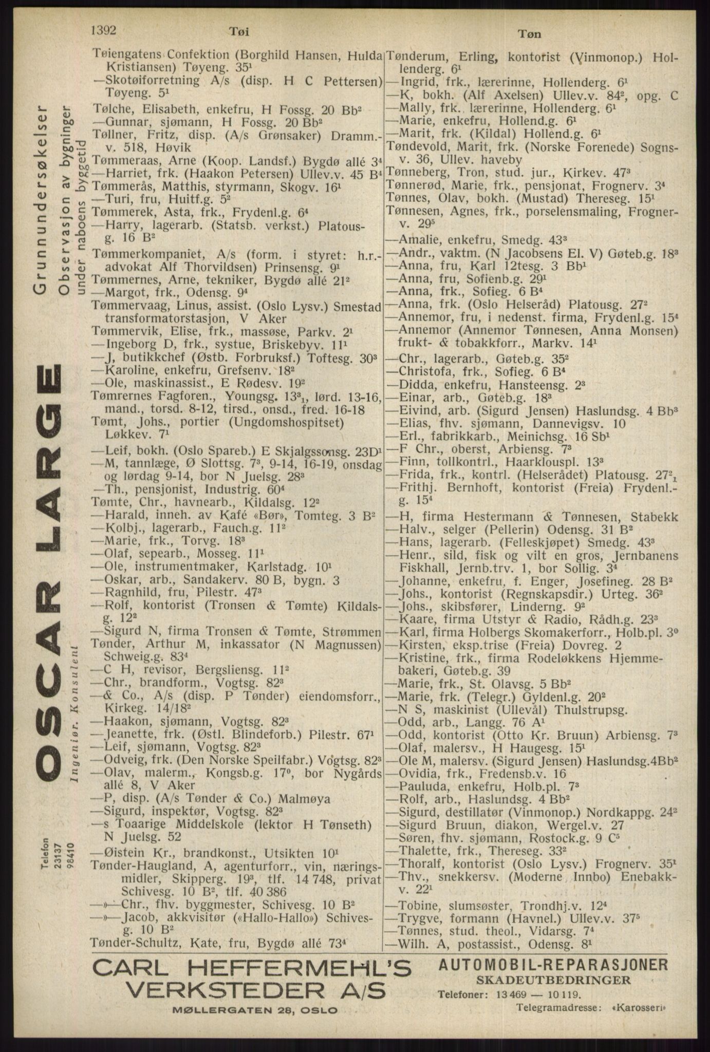 Kristiania/Oslo adressebok, PUBL/-, 1934, s. 1392