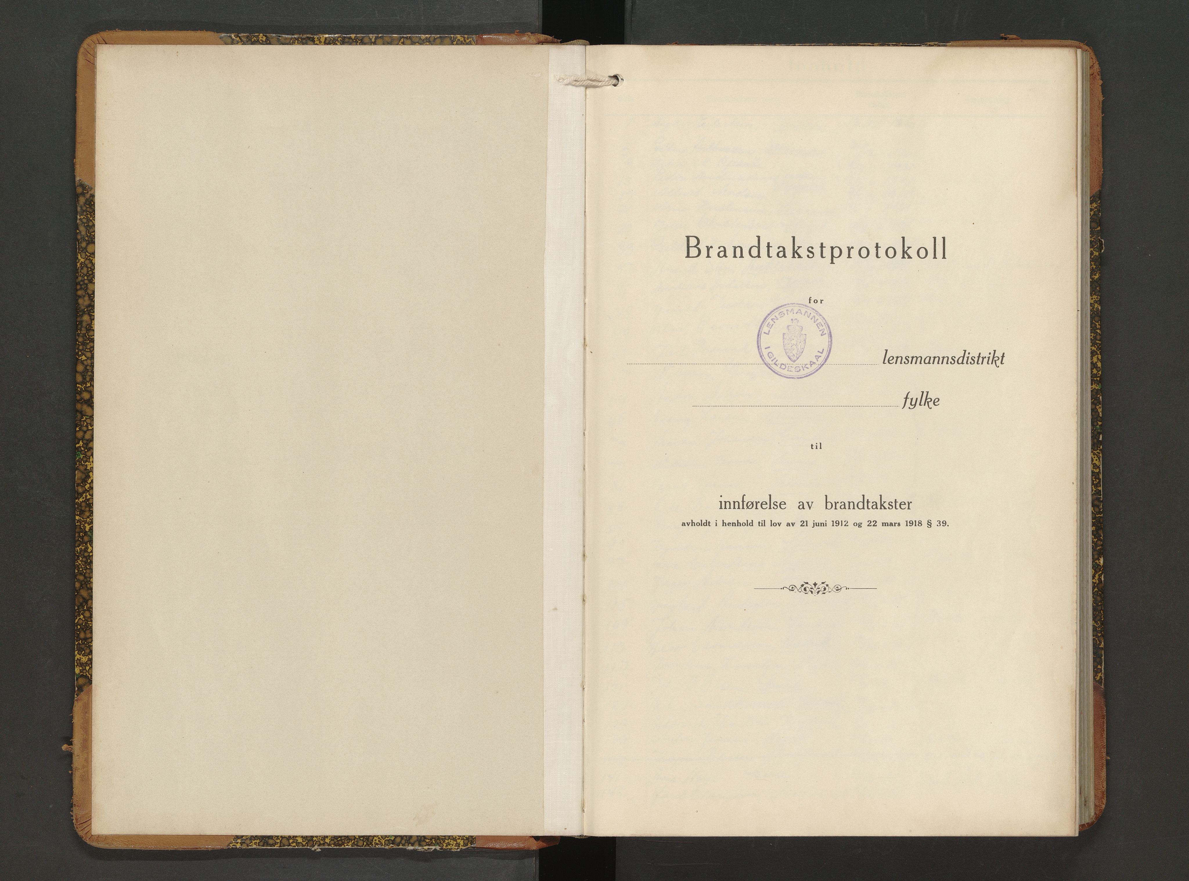 Norges Brannkasse Gildeskål, AV/SAT-A-5591/Fb/L0007: Branntakstprotokoll, 1930-1933