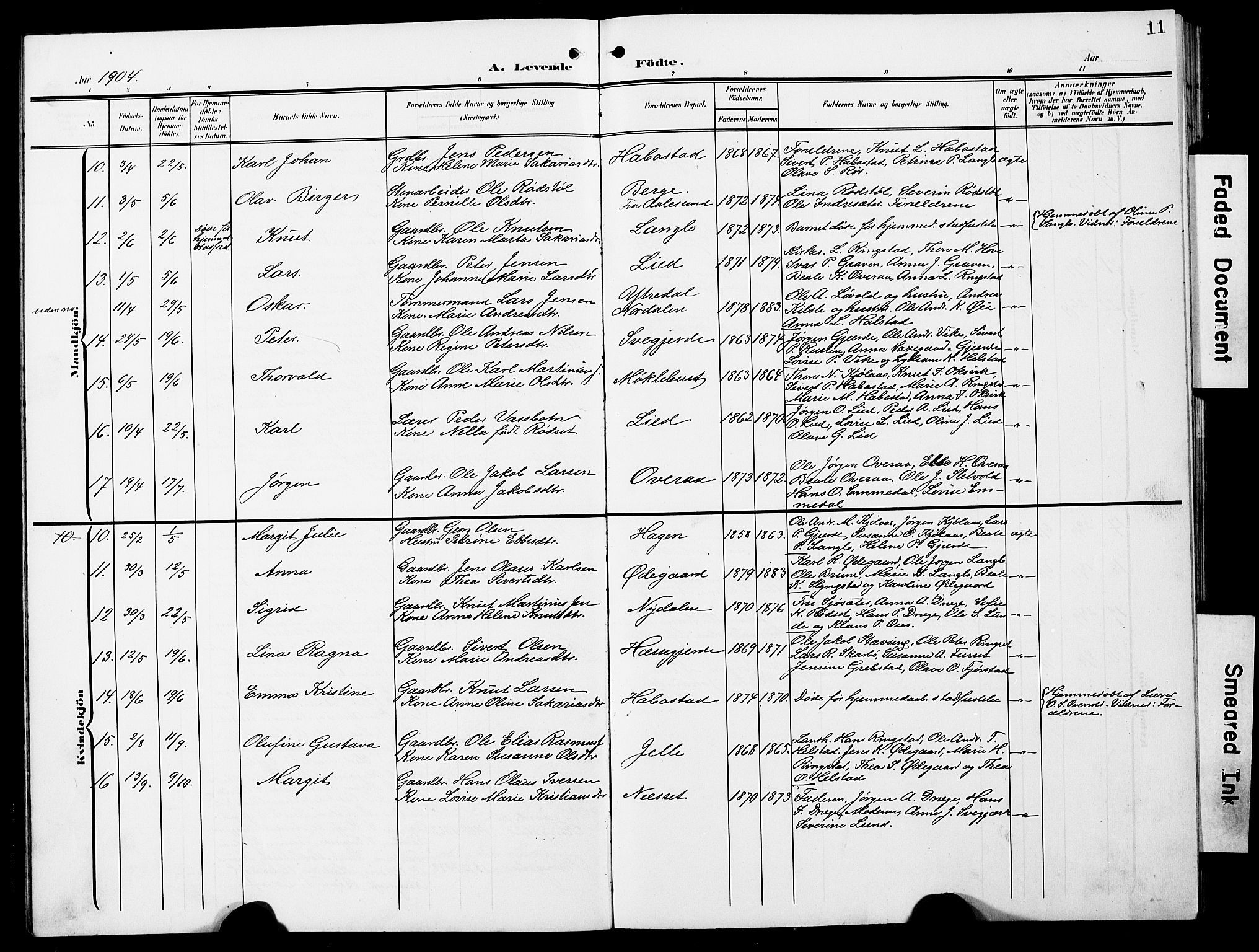 Ministerialprotokoller, klokkerbøker og fødselsregistre - Møre og Romsdal, AV/SAT-A-1454/520/L0293: Klokkerbok nr. 520C05, 1902-1923, s. 11