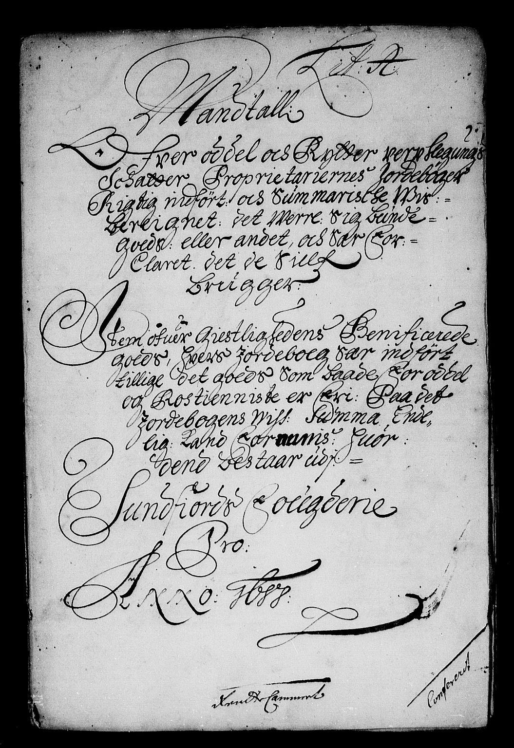 Rentekammeret inntil 1814, Reviderte regnskaper, Stiftamtstueregnskaper, Bergen stiftamt, AV/RA-EA-6043/R/Rc/L0086: Bergen stiftamt, 1688