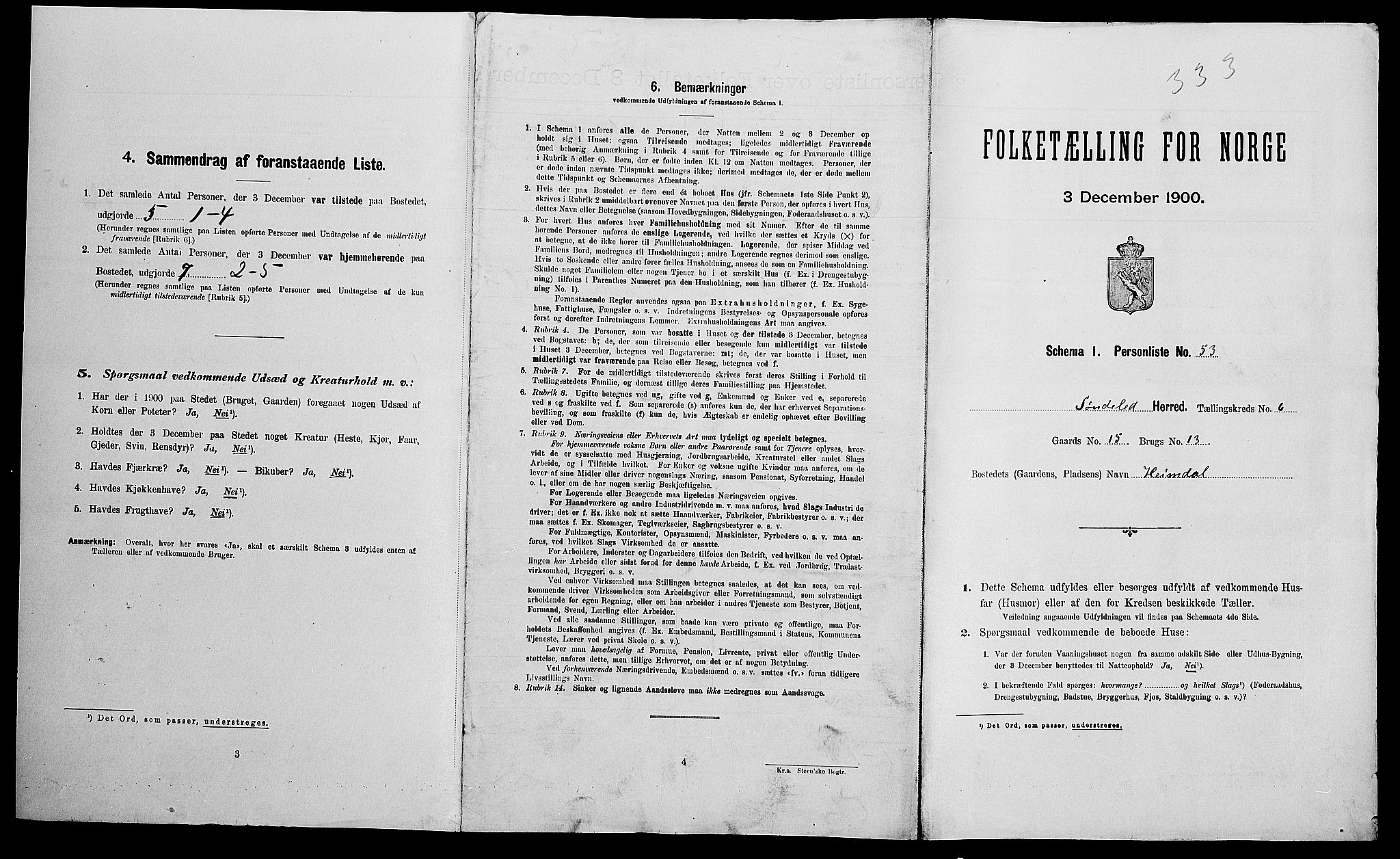 SAK, Folketelling 1900 for 0913 Søndeled herred, 1900, s. 745