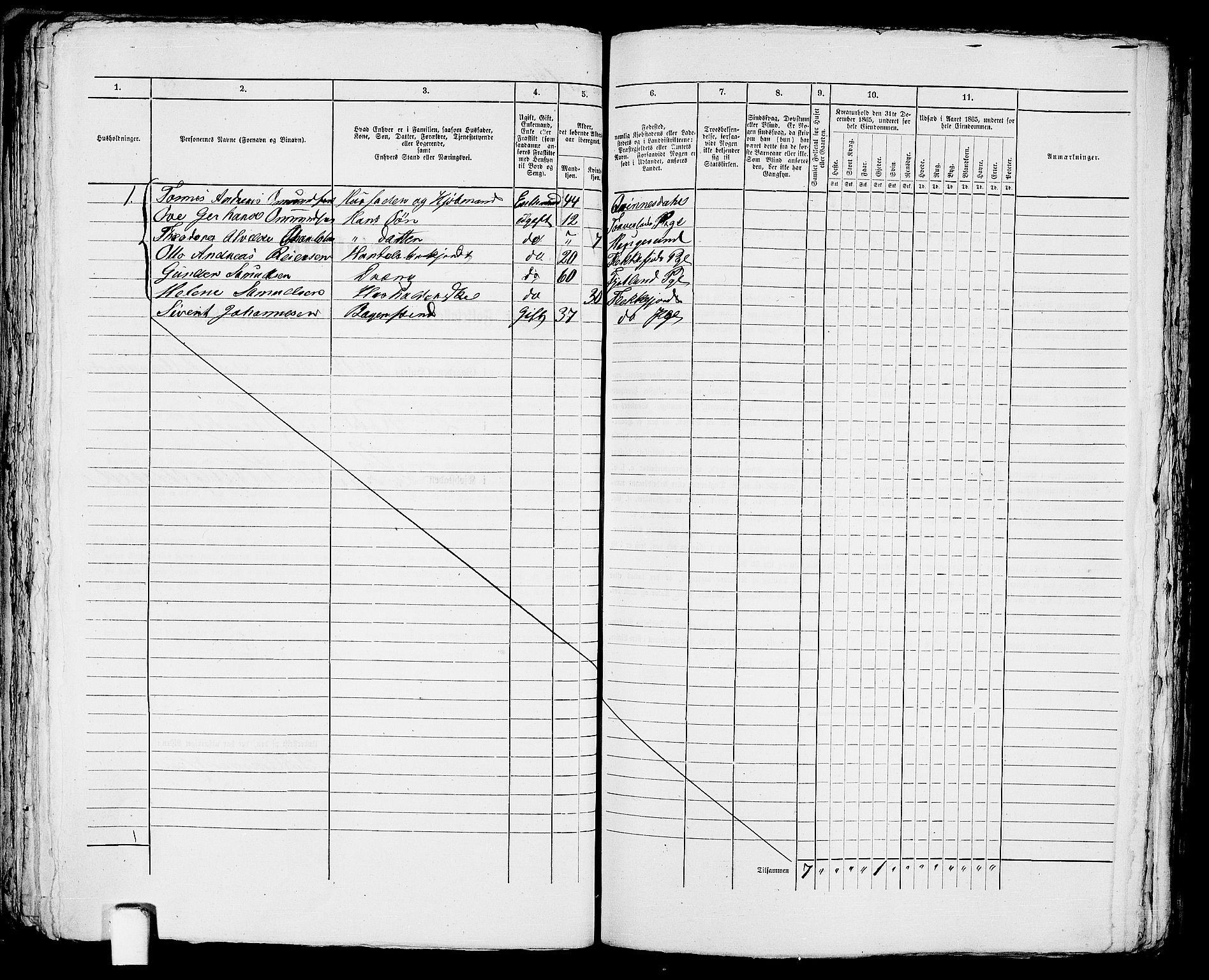 RA, Folketelling 1865 for 1106B Torvastad prestegjeld, Haugesund ladested, 1865, s. 262