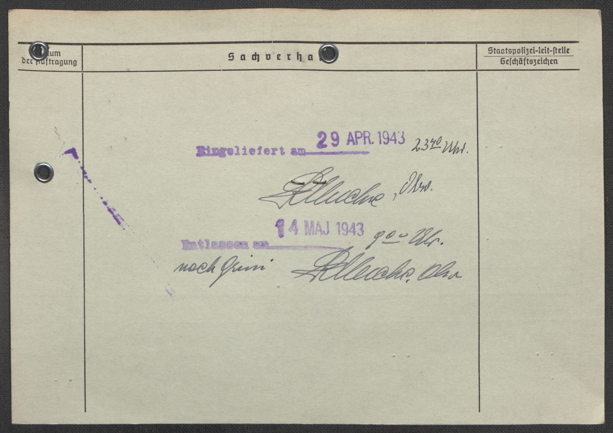 Befehlshaber der Sicherheitspolizei und des SD, AV/RA-RAFA-5969/E/Ea/Eaa/L0006: Register over norske fanger i Møllergata 19: Kj-Lund, 1940-1945, s. 591