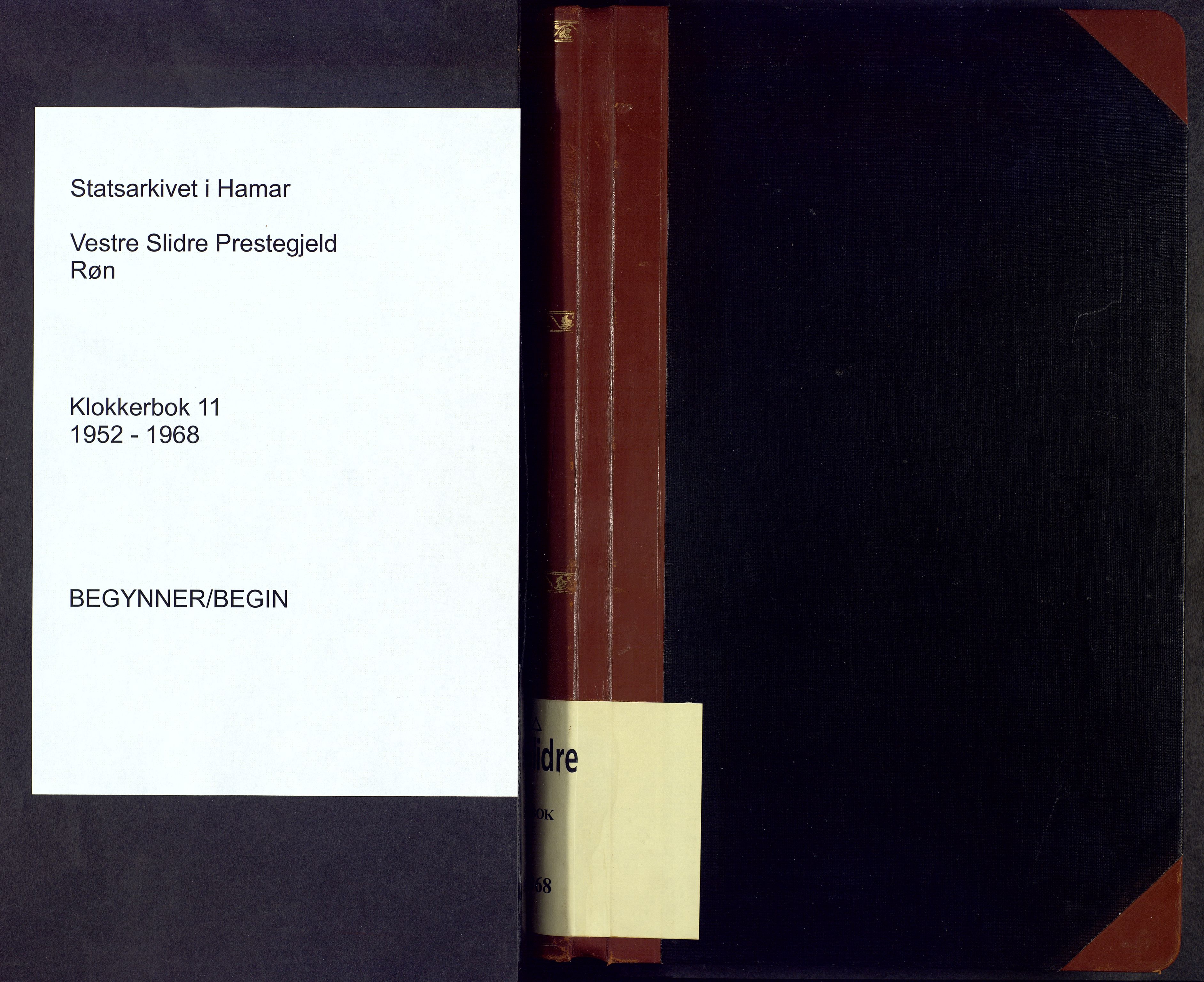 Vestre Slidre prestekontor, SAH/PREST-136/H/Ha/Hab/L0011: Klokkerbok nr. 11, 1952-1968