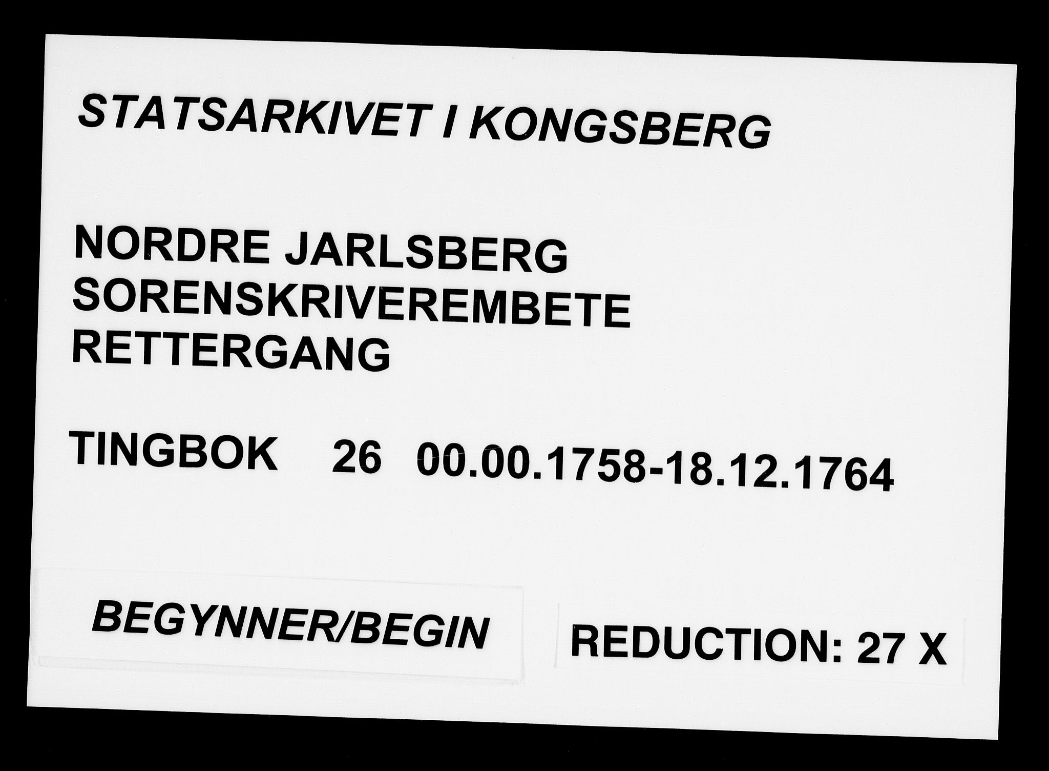 Nordre Jarlsberg sorenskriveri, AV/SAKO-A-80/F/Fa/Faa/L0026: Tingbok, 1758-1764