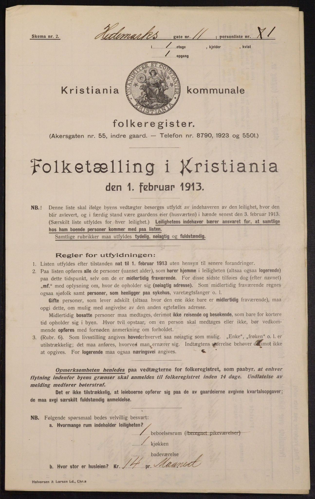 OBA, Kommunal folketelling 1.2.1913 for Kristiania, 1913, s. 35989