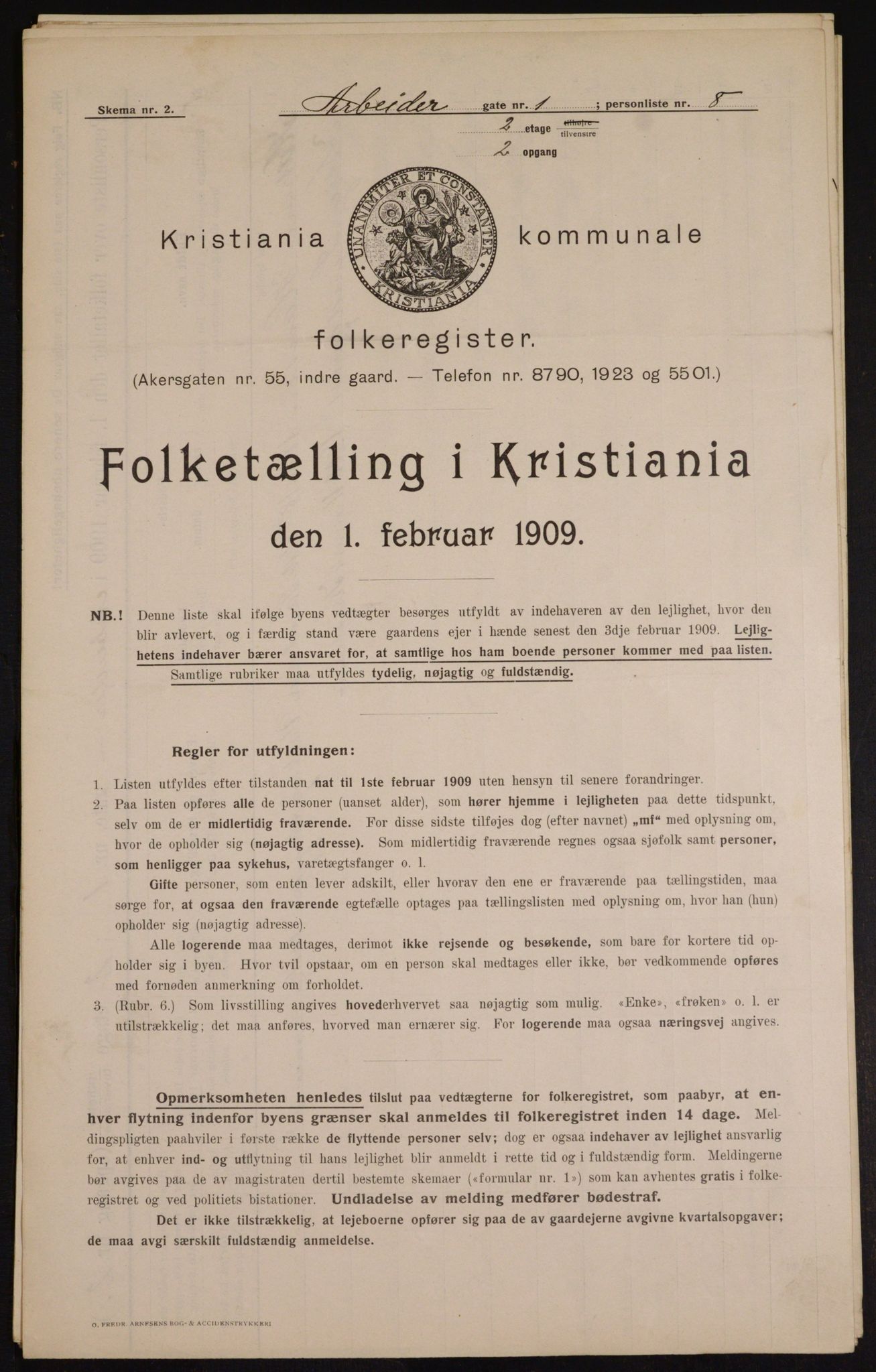 OBA, Kommunal folketelling 1.2.1909 for Kristiania kjøpstad, 1909, s. 1426