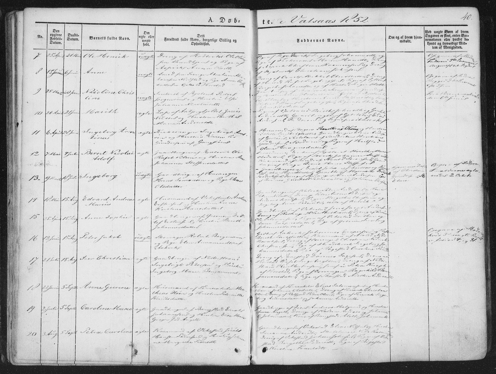 Ministerialprotokoller, klokkerbøker og fødselsregistre - Nordland, SAT/A-1459/810/L0144: Ministerialbok nr. 810A07 /1, 1841-1862, s. 40