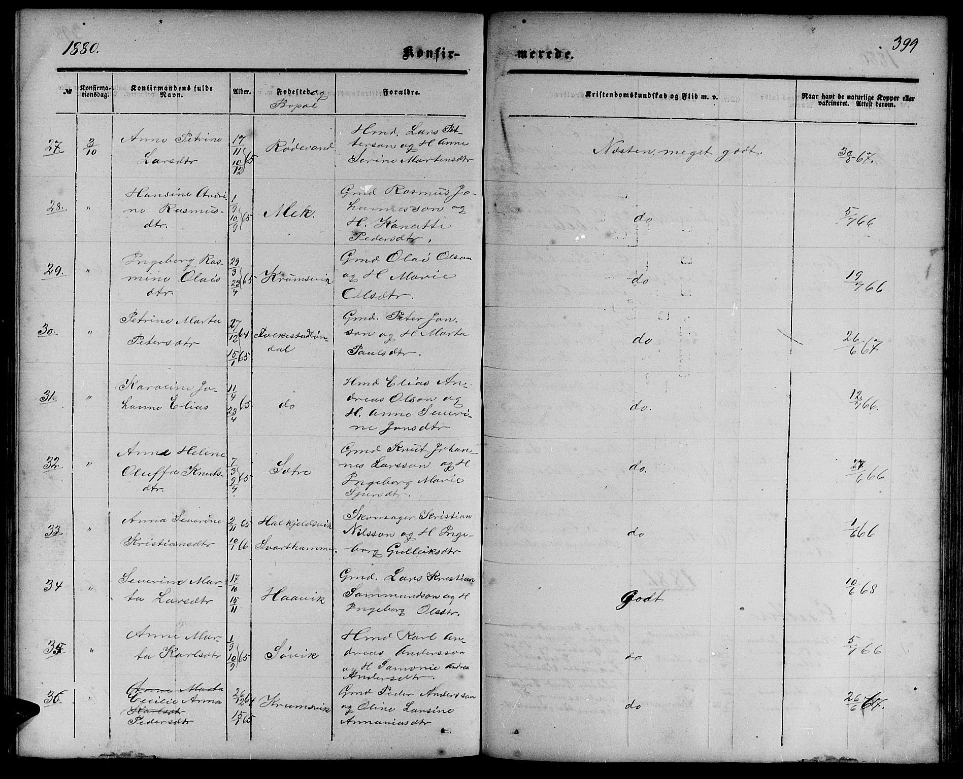 Ministerialprotokoller, klokkerbøker og fødselsregistre - Møre og Romsdal, AV/SAT-A-1454/511/L0157: Klokkerbok nr. 511C03, 1864-1884, s. 399