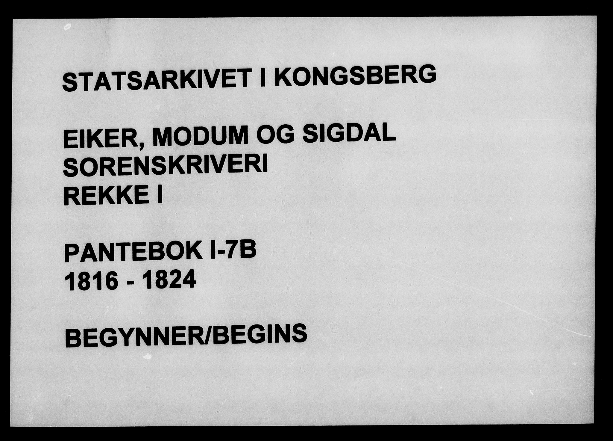 Eiker, Modum og Sigdal sorenskriveri, SAKO/A-123/G/Ga/Gaa/L0007b: Pantebok nr. I 7b, 1816-1824