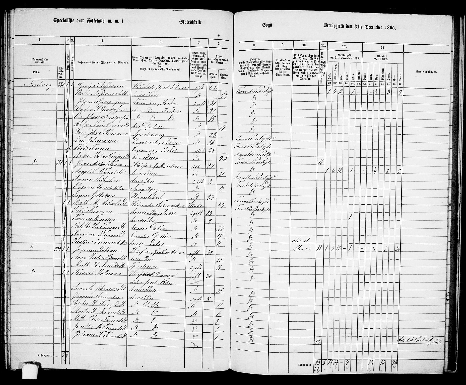 RA, Folketelling 1865 for 1152L Torvastad prestegjeld, Torvastad sokn, Skåre sokn og Utsira sokn, 1865, s. 139