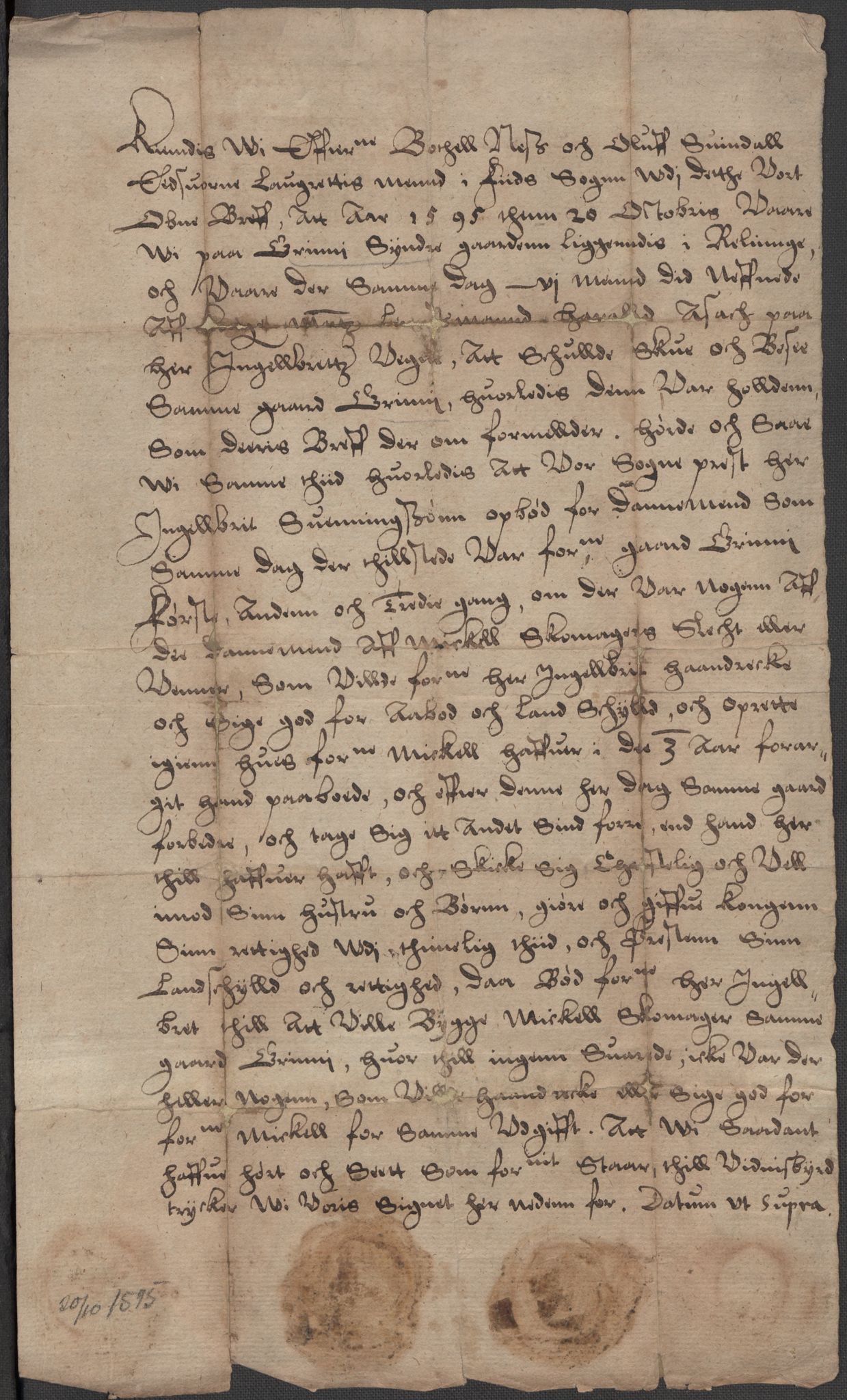 Riksarkivets diplomsamling, AV/RA-EA-5965/F15/L0008: Prestearkiv - Akershus, 1581-1619, s. 21